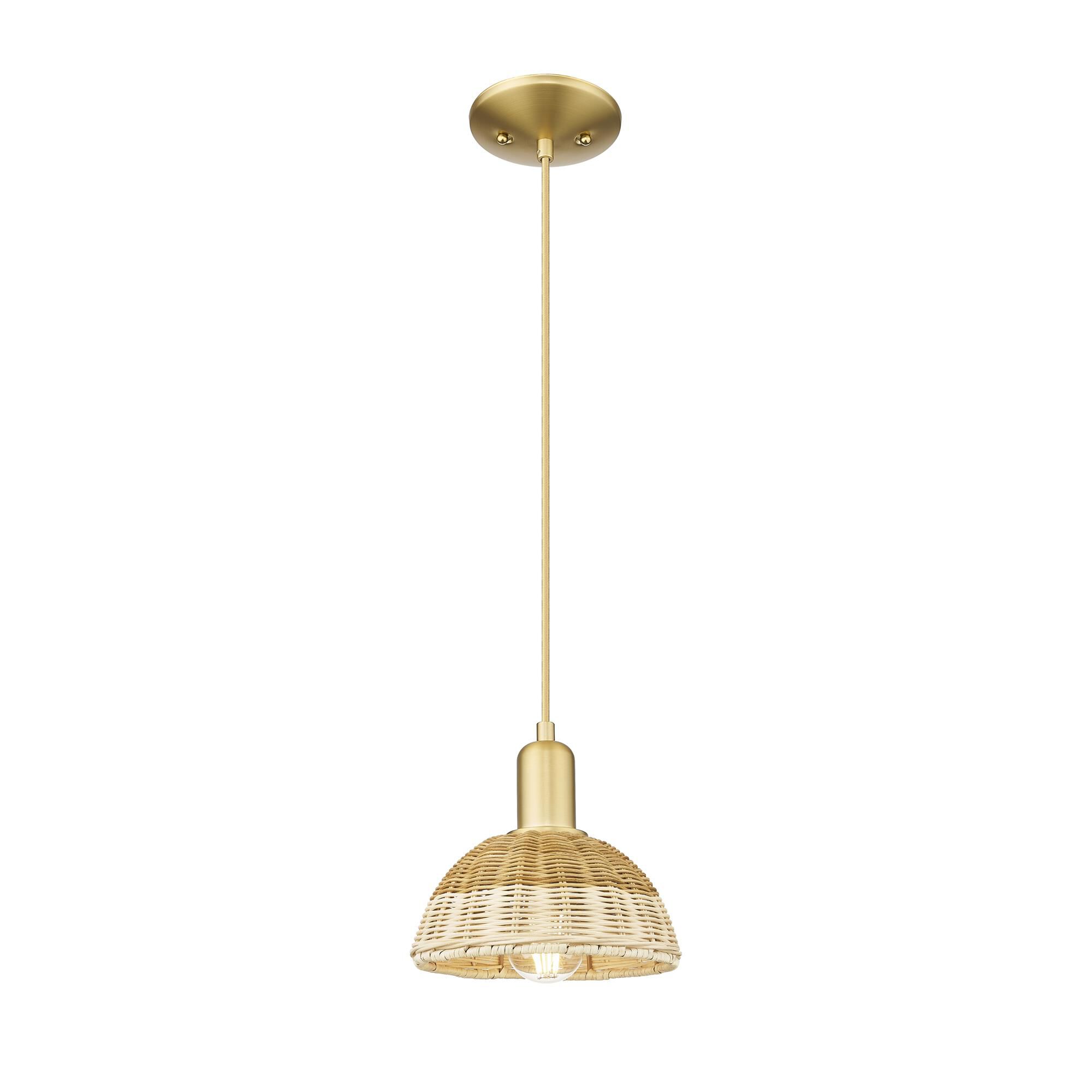 Shown in Satin Gold finish and Natural shade