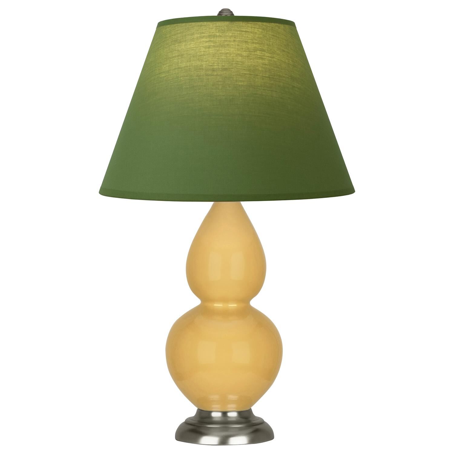 Shown in Sunset Yellow finish and Tea Green and Taupe shade and Antique Silver accent