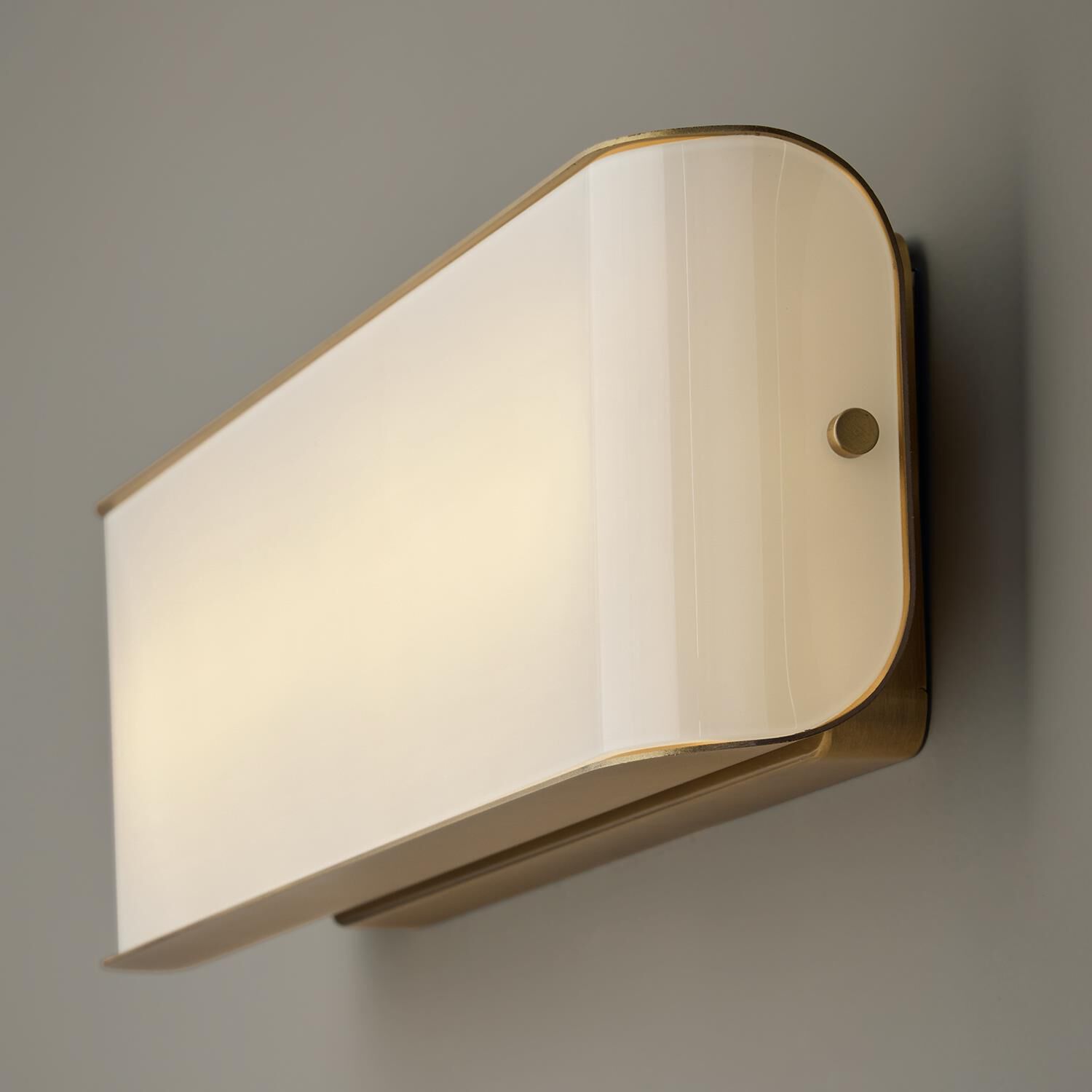 Shown in Aged Brass finish and White Milk glass