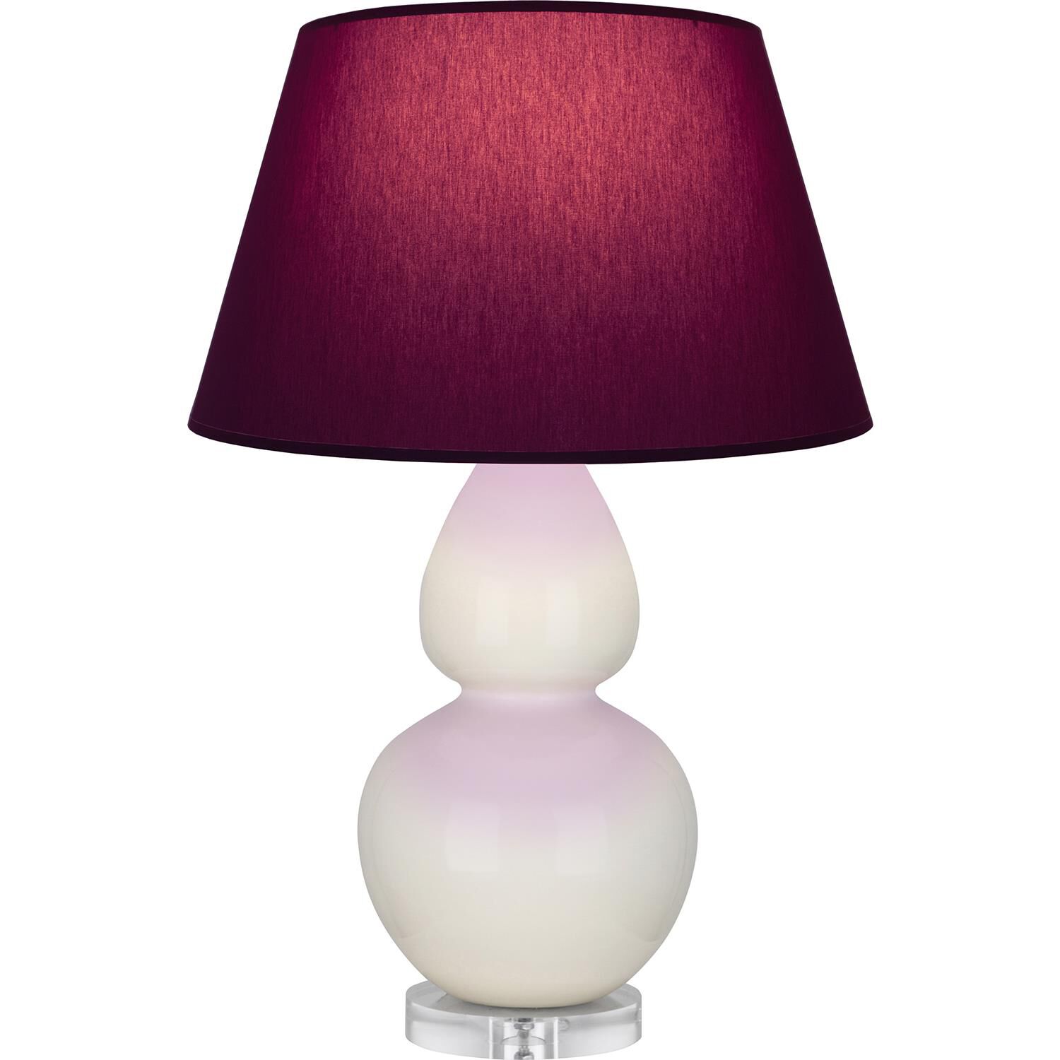 Shown in Bone finish and Plum and Lavender shade and Lucite accent