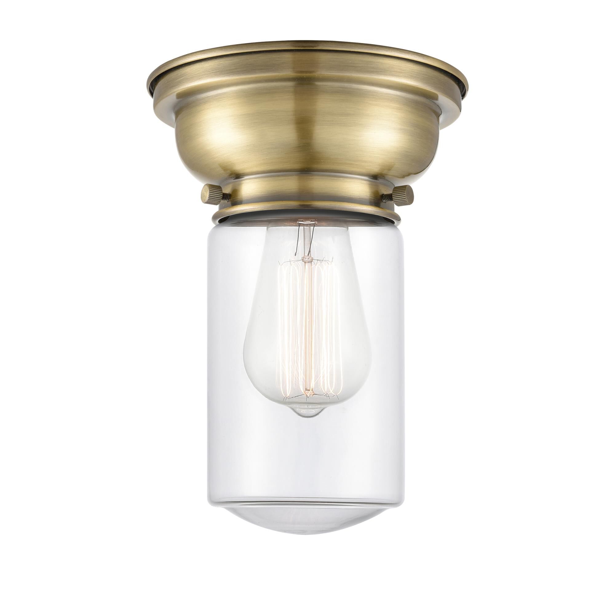 Shown in Antique Brass finish and Schoolhouse glass and Glass shade