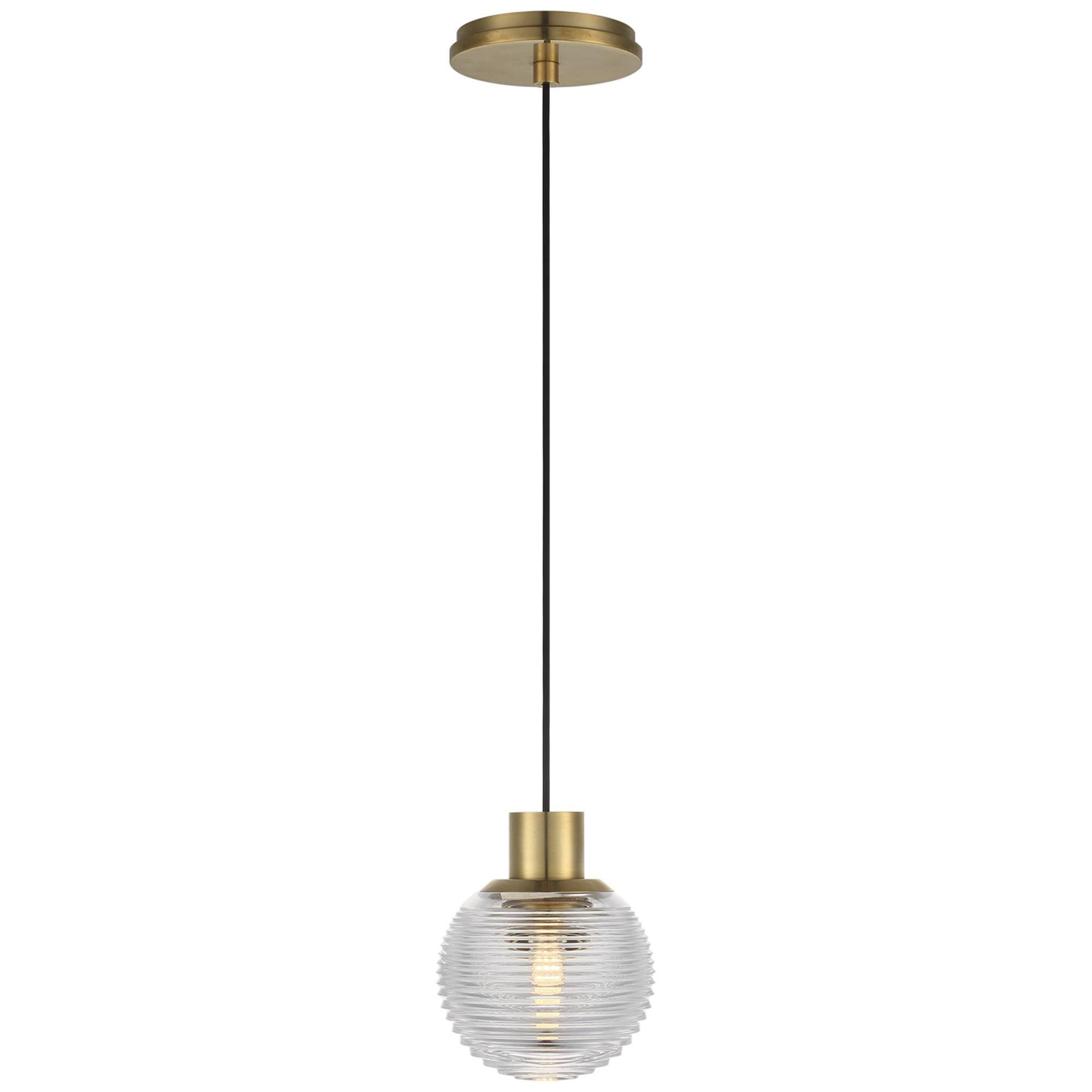 Shown in Natural Brass finish and Clear crystal