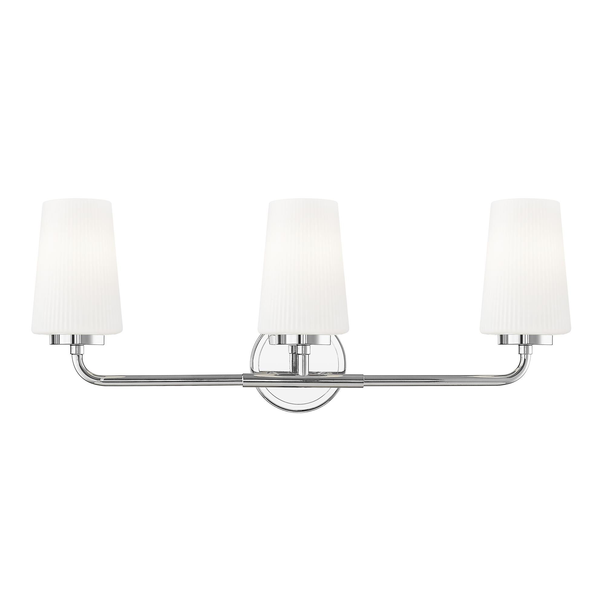 Shown in Chrome finish and Matte Opal glass and Matte Opal shade