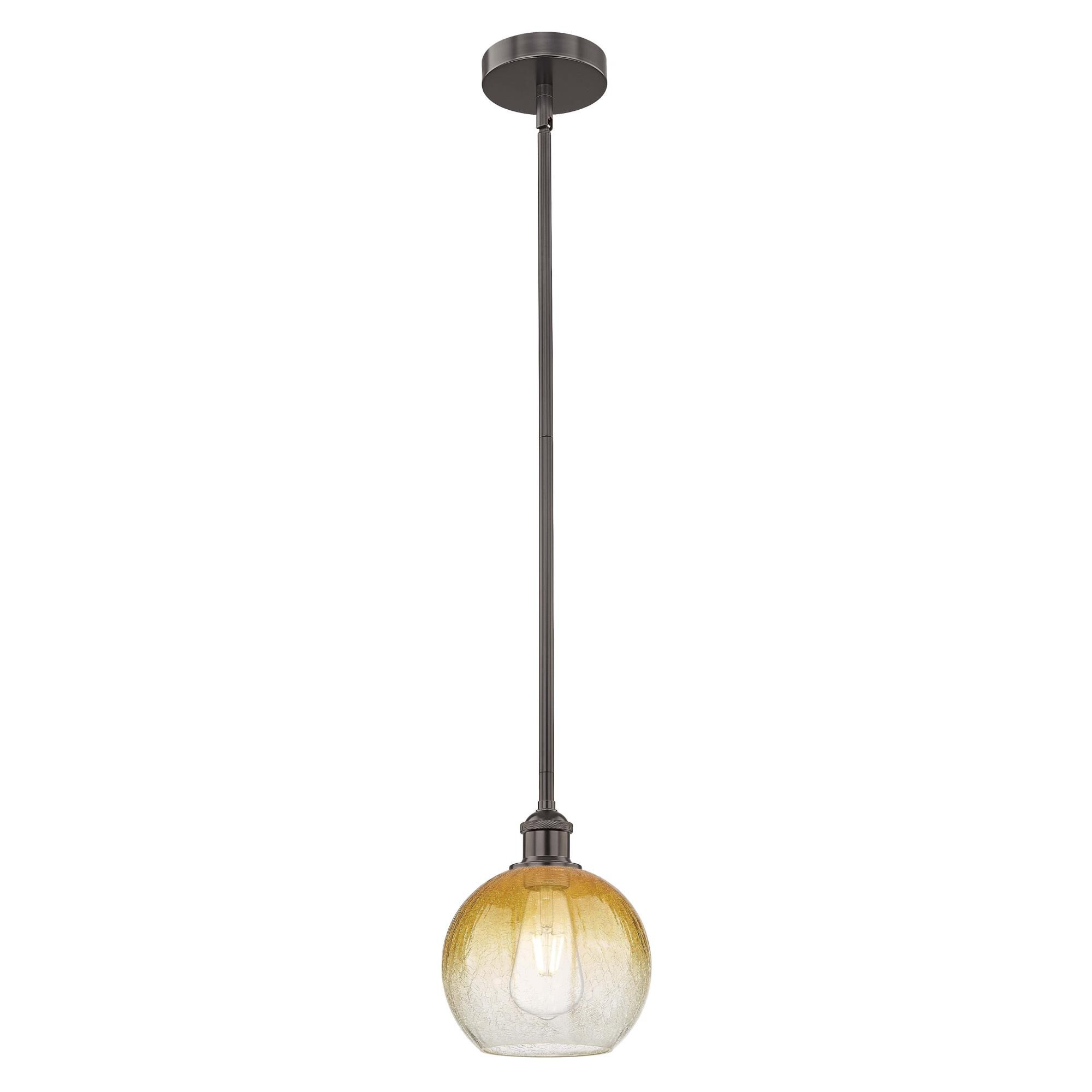 Shown in Oil Rubbed Bronze finish and Amber glass