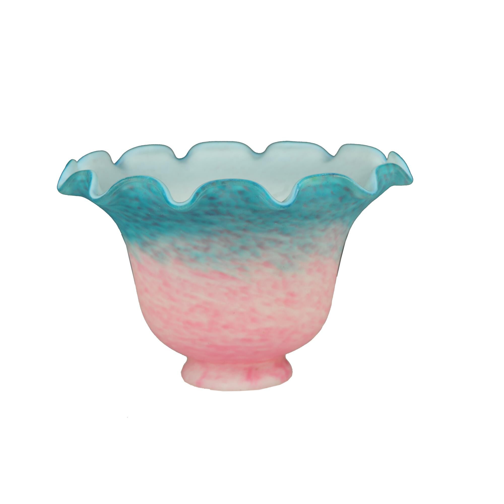 Fluted Bell Pink And Teal Glass Accessory by Meyda Lighting