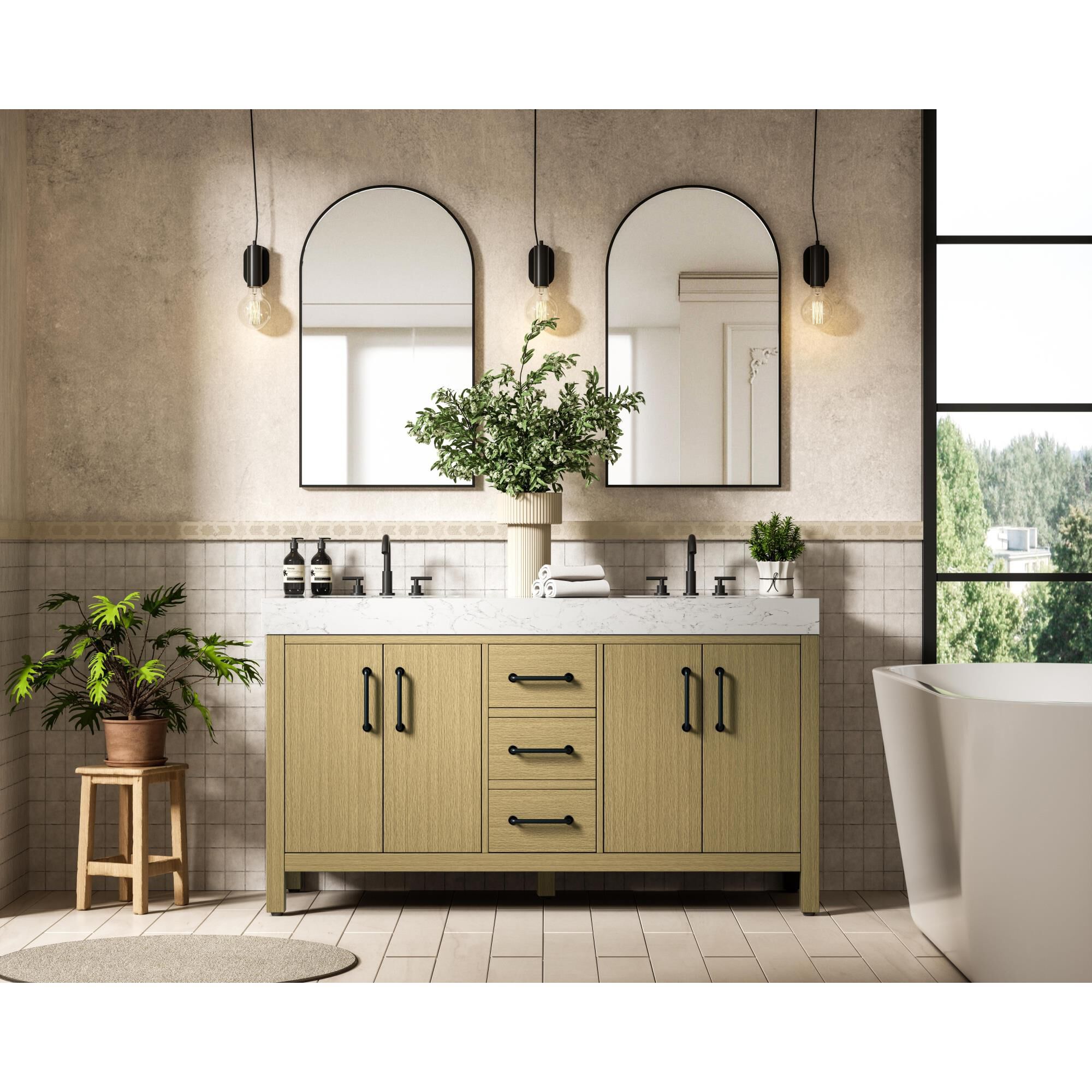 Nathan 60 Inch Bath Vanity by Elegant Dcor