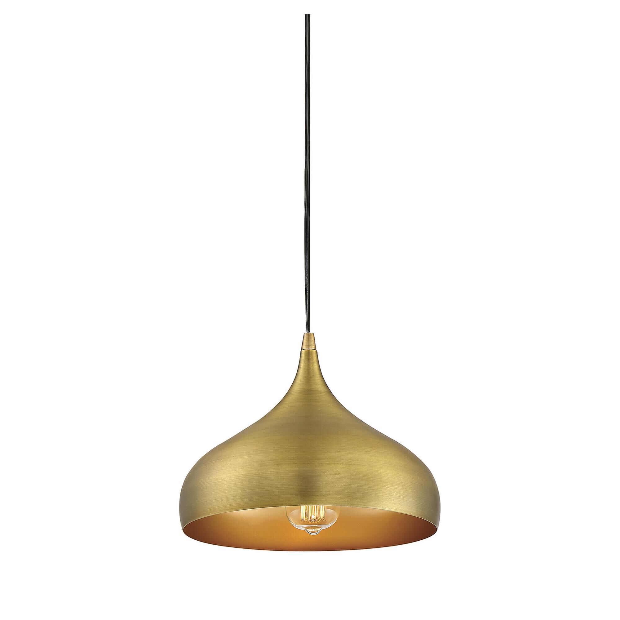 Shown in Natural Brass finish and Natural Brass Metal shade