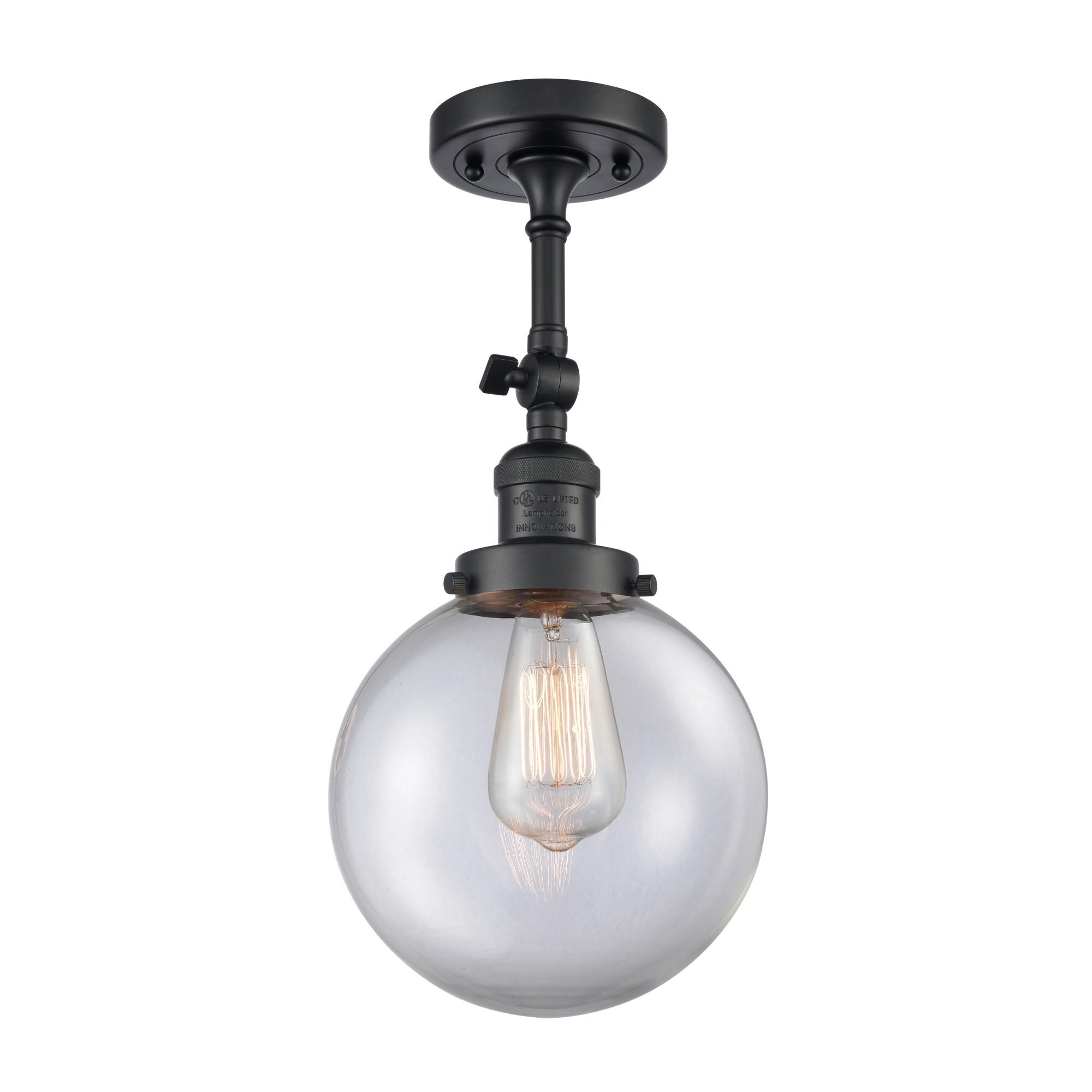 Shown in Matte Black finish and Clear glass and No Accent accent