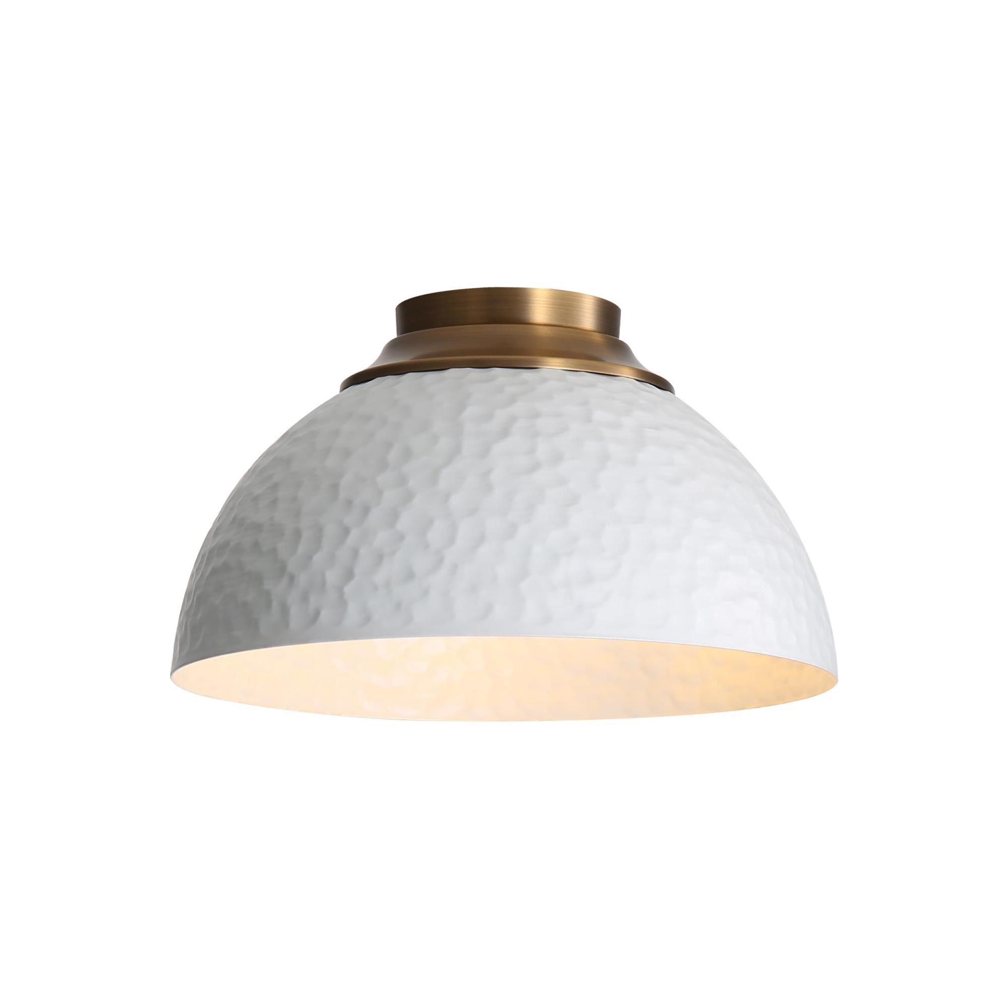 Shown in Modern Brass finish and Matte White shade