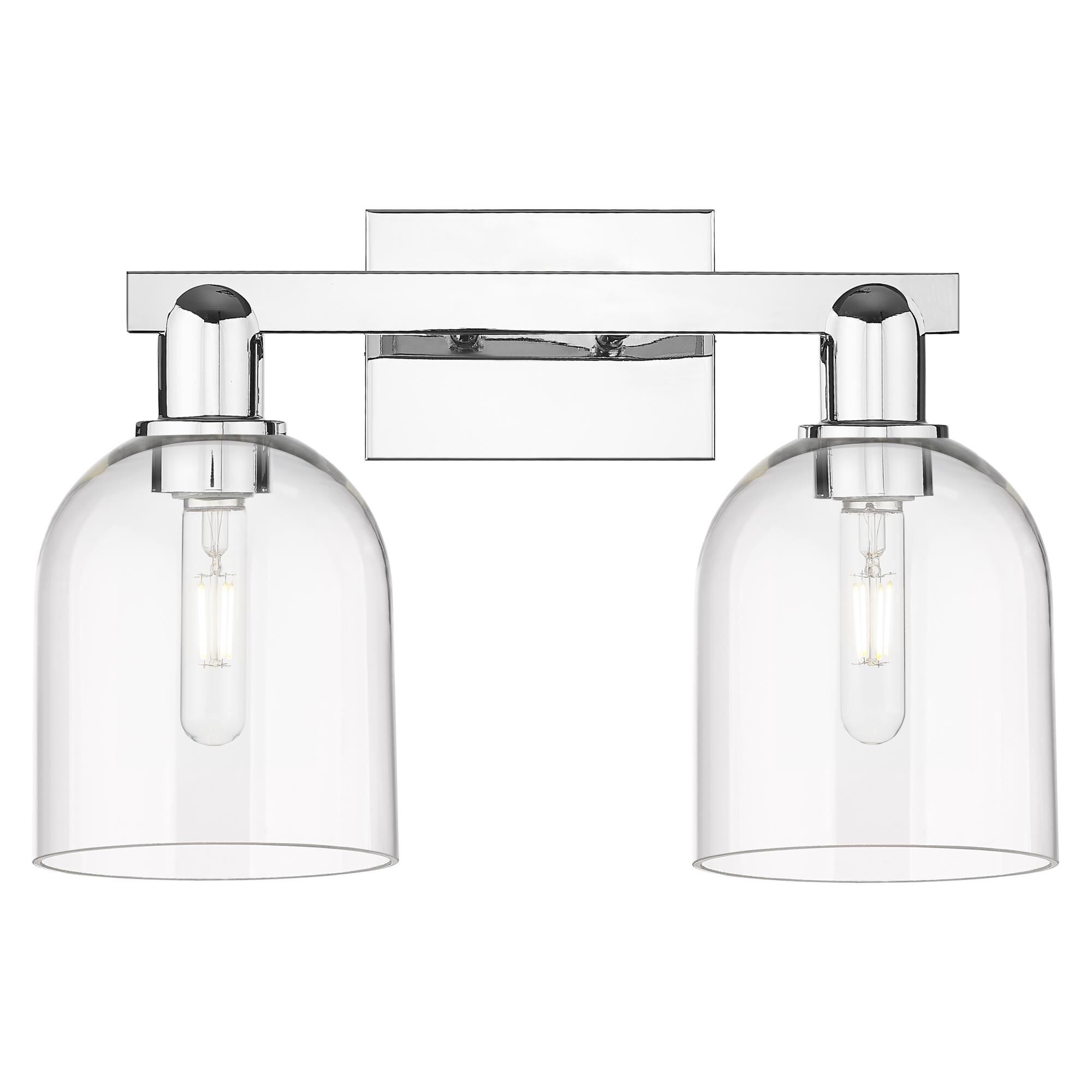 Shown in Polished Chrome finish and Clear glass