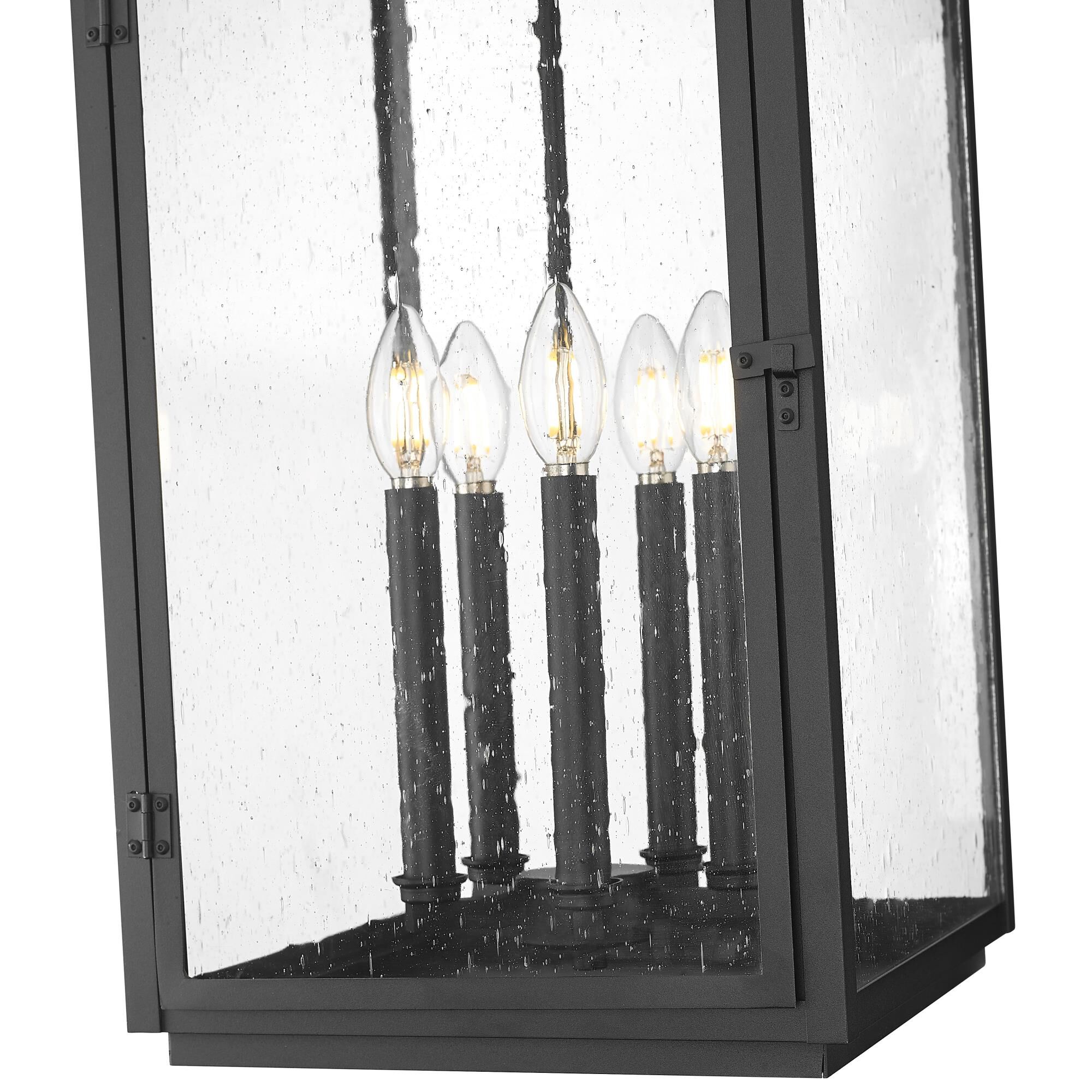 Shown in Sand Black finish and Clear Seedy glass and Clear Seedy shade