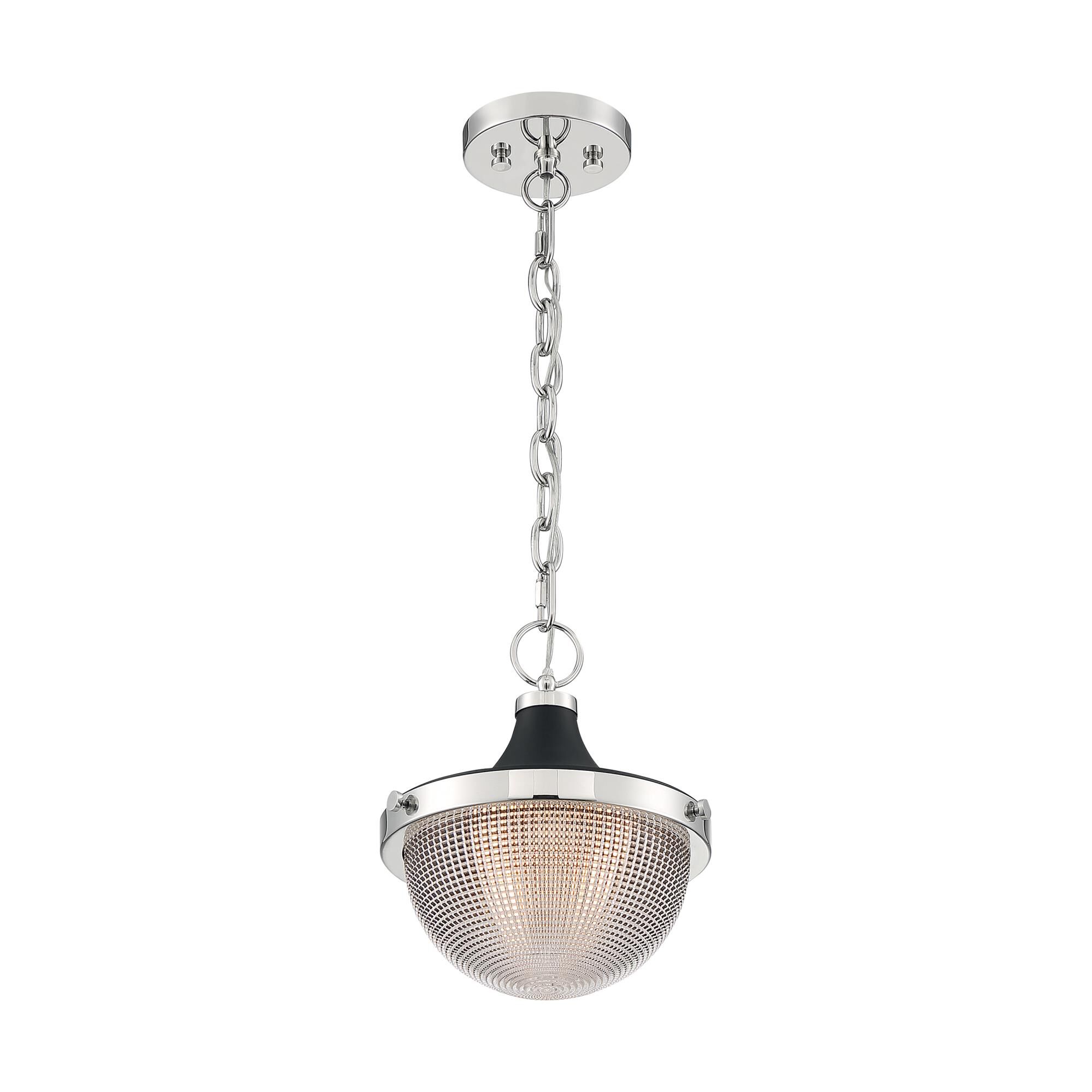 Shown in Polished Nickel - Black Accents finish and Clear glass