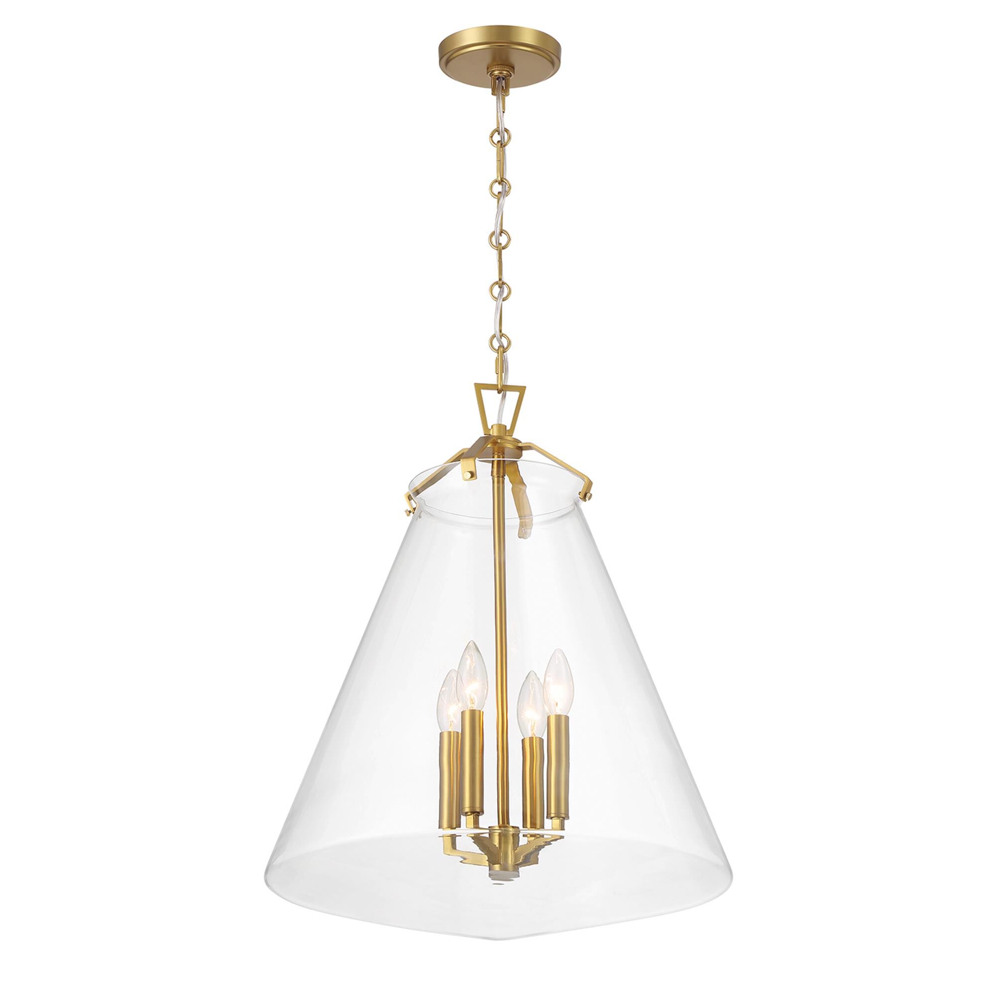 Shown in Luxe Gold finish and Clear glass
