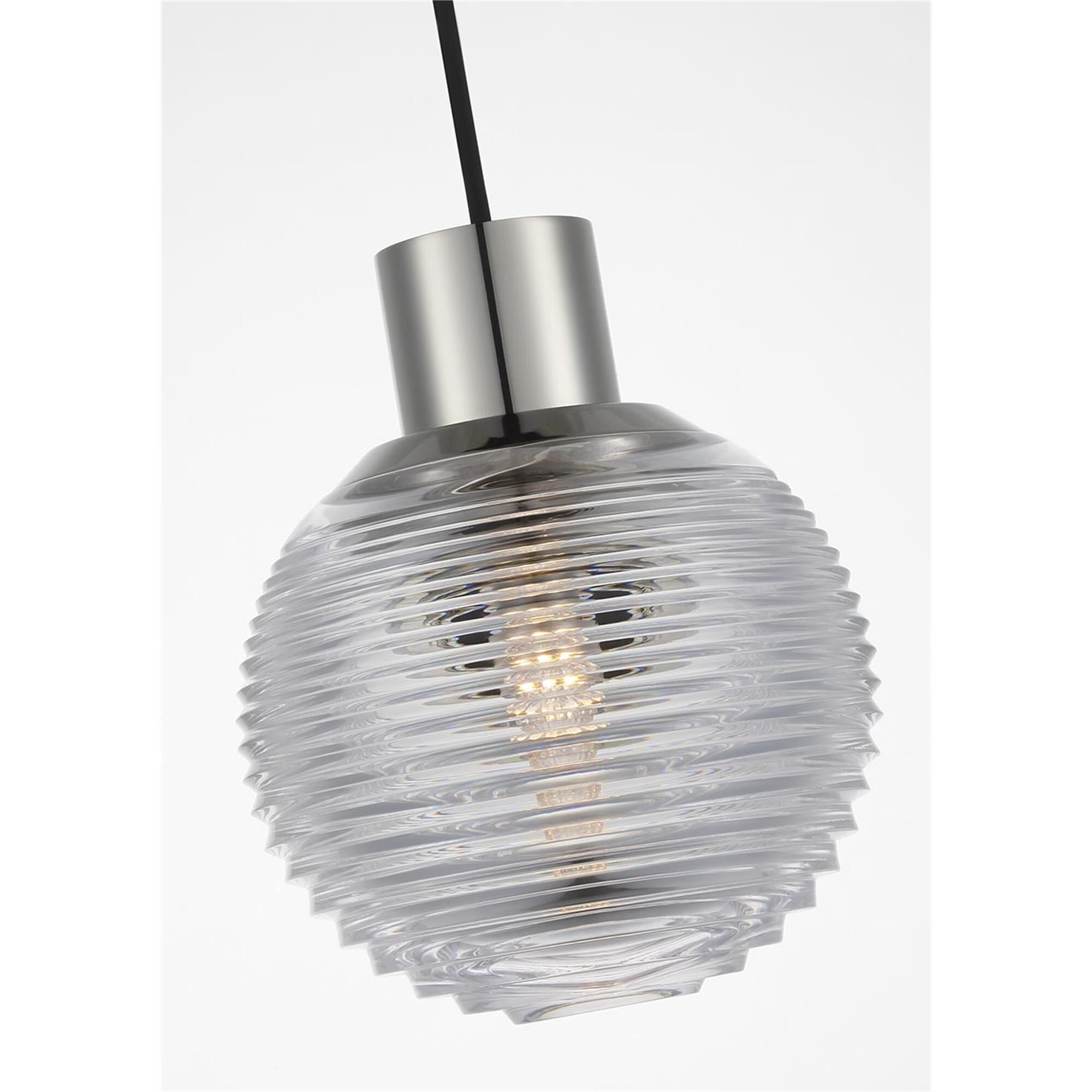 Shown in Polished Nickel finish and Clear crystal