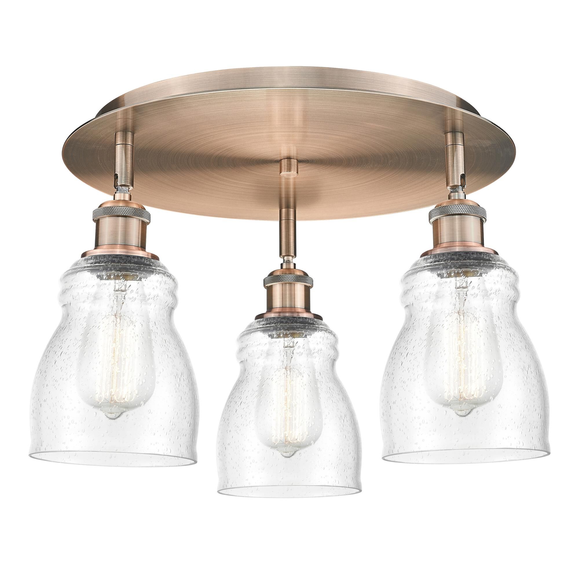 Shown in Antique Copper finish and Seedy glass