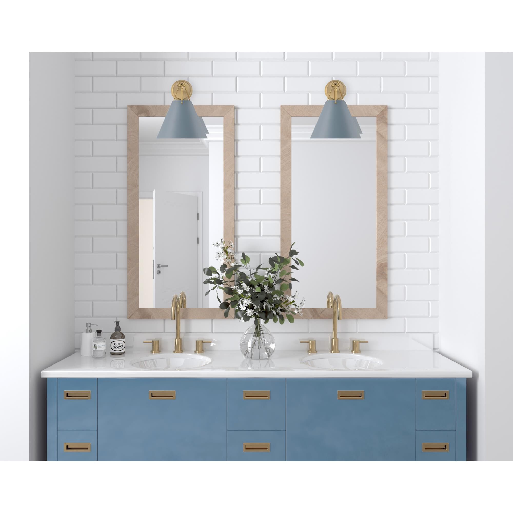 Shown in Vibrant Gold + Blue finish and Steel shade