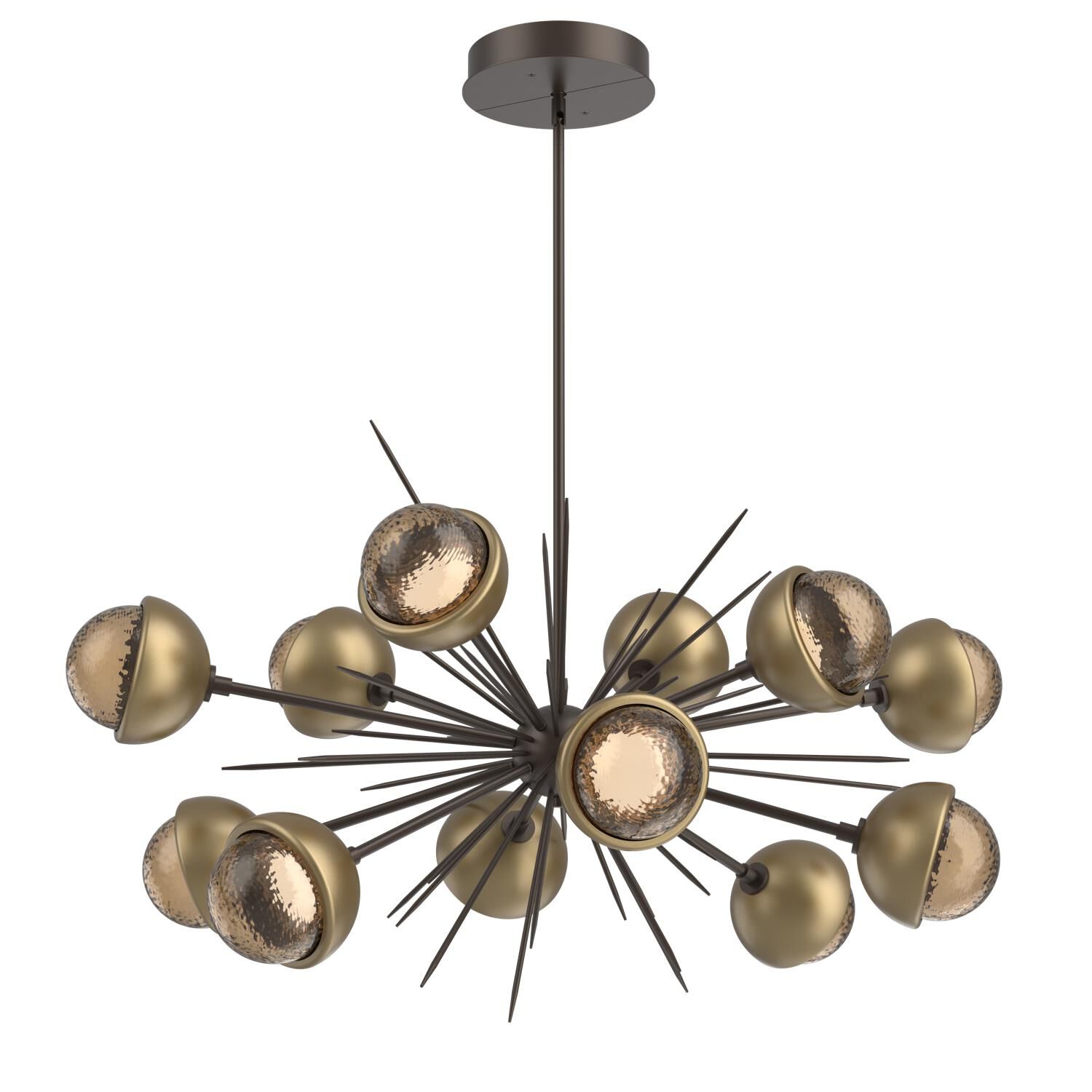 Shown in Flat Bronze finish and Bronze glass and Gilded Brass accent