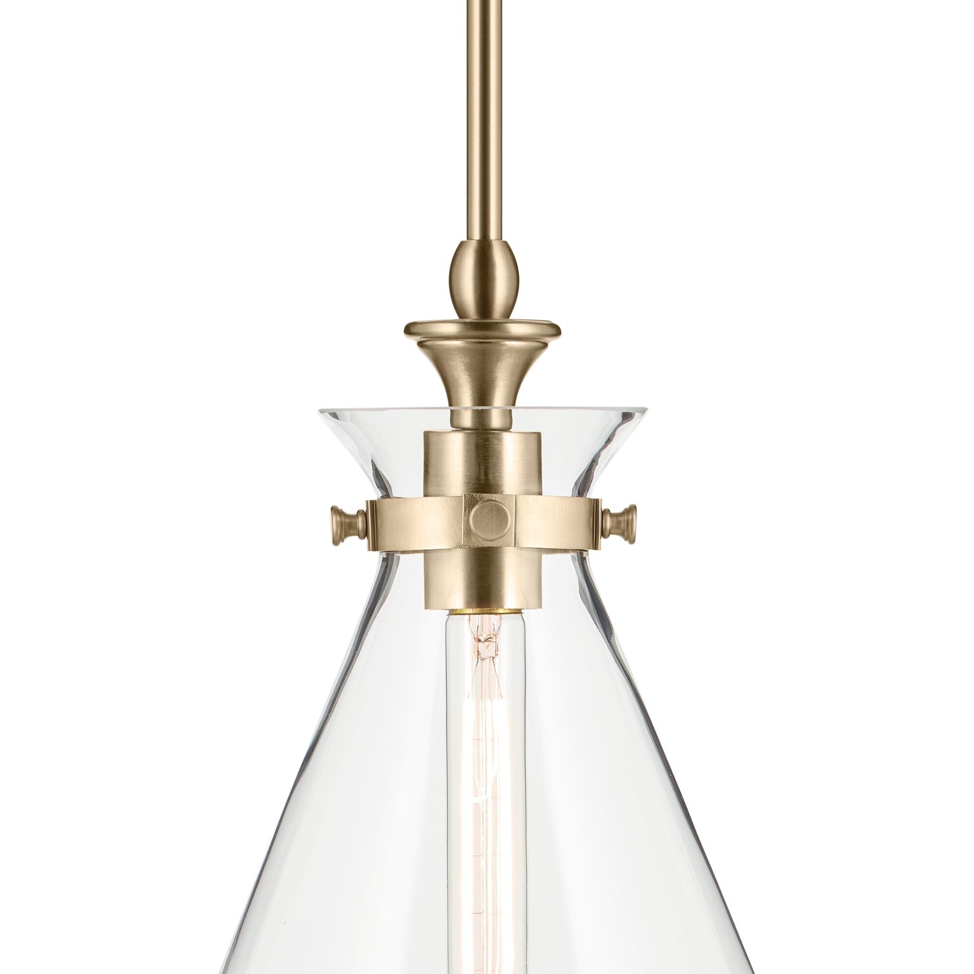 Shown in Champagne Bronze finish and Clear glass