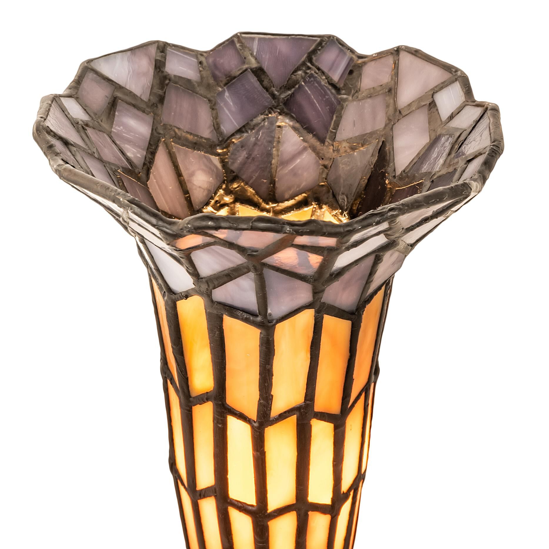 Shown in Antique Brass finish and Ruby;Violet glass