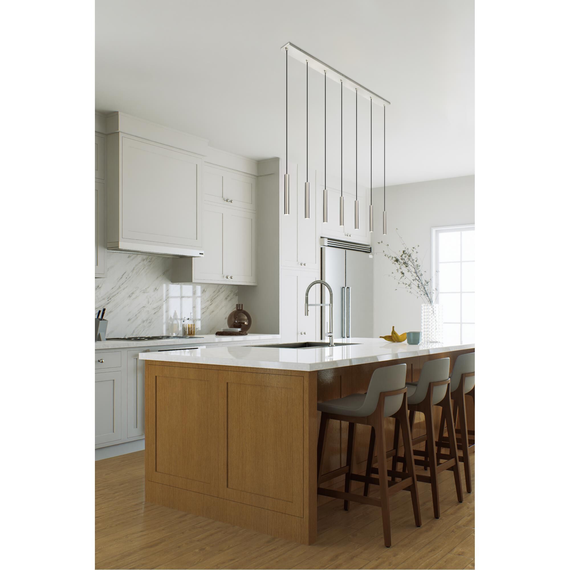 Shown in Brushed Nickel finish and Brushed Nickel glass and Brushed Nickel shade