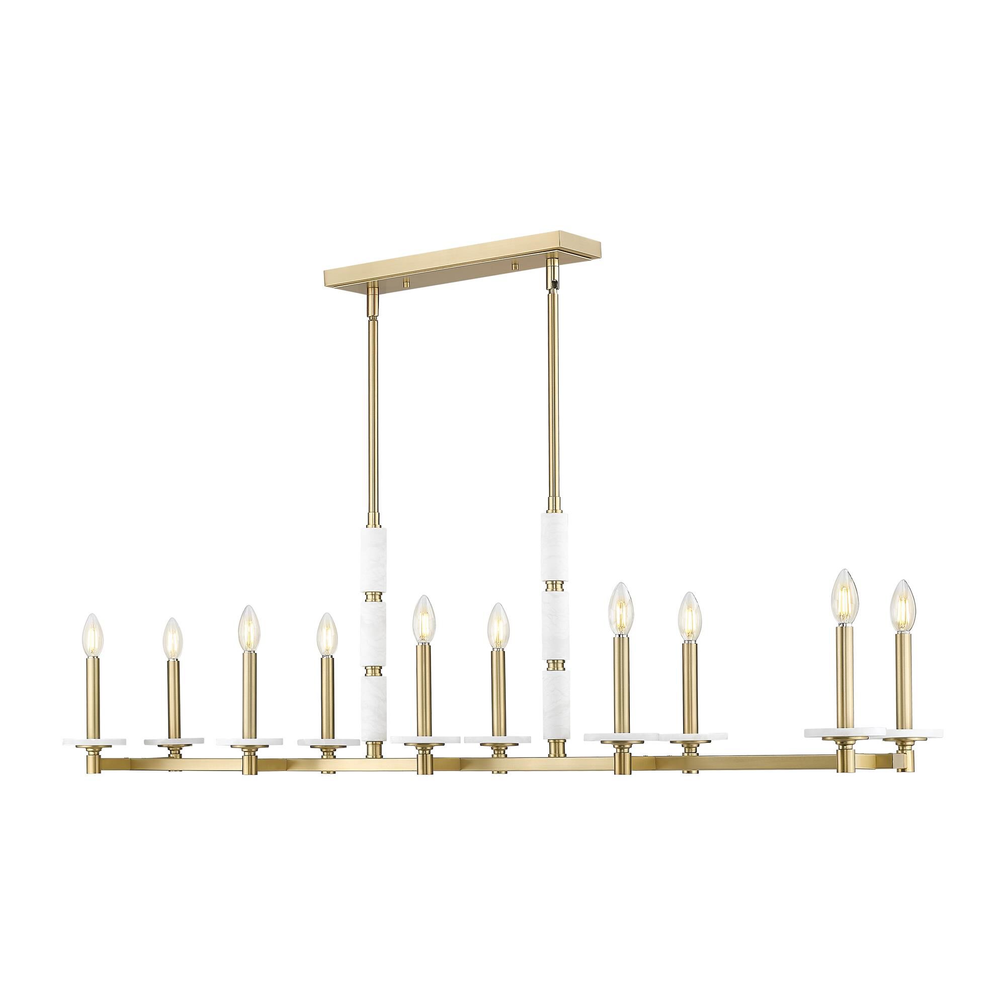 Shown in Modern Gold finish and Alabaster glass and Alabaster shade