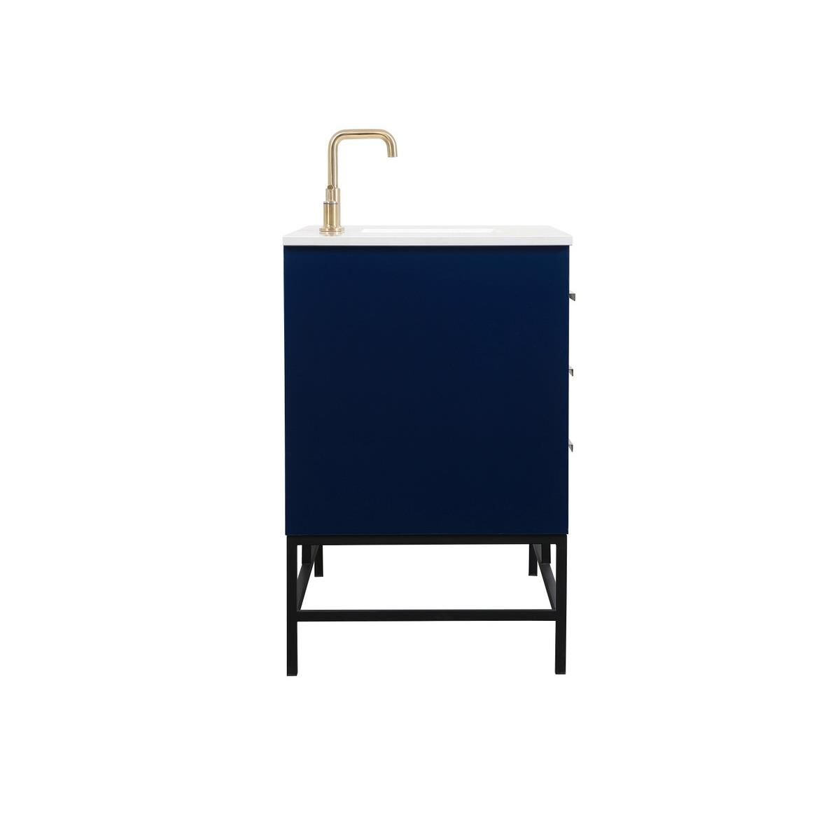 Shown in Blue finish and Without Backsplash accent