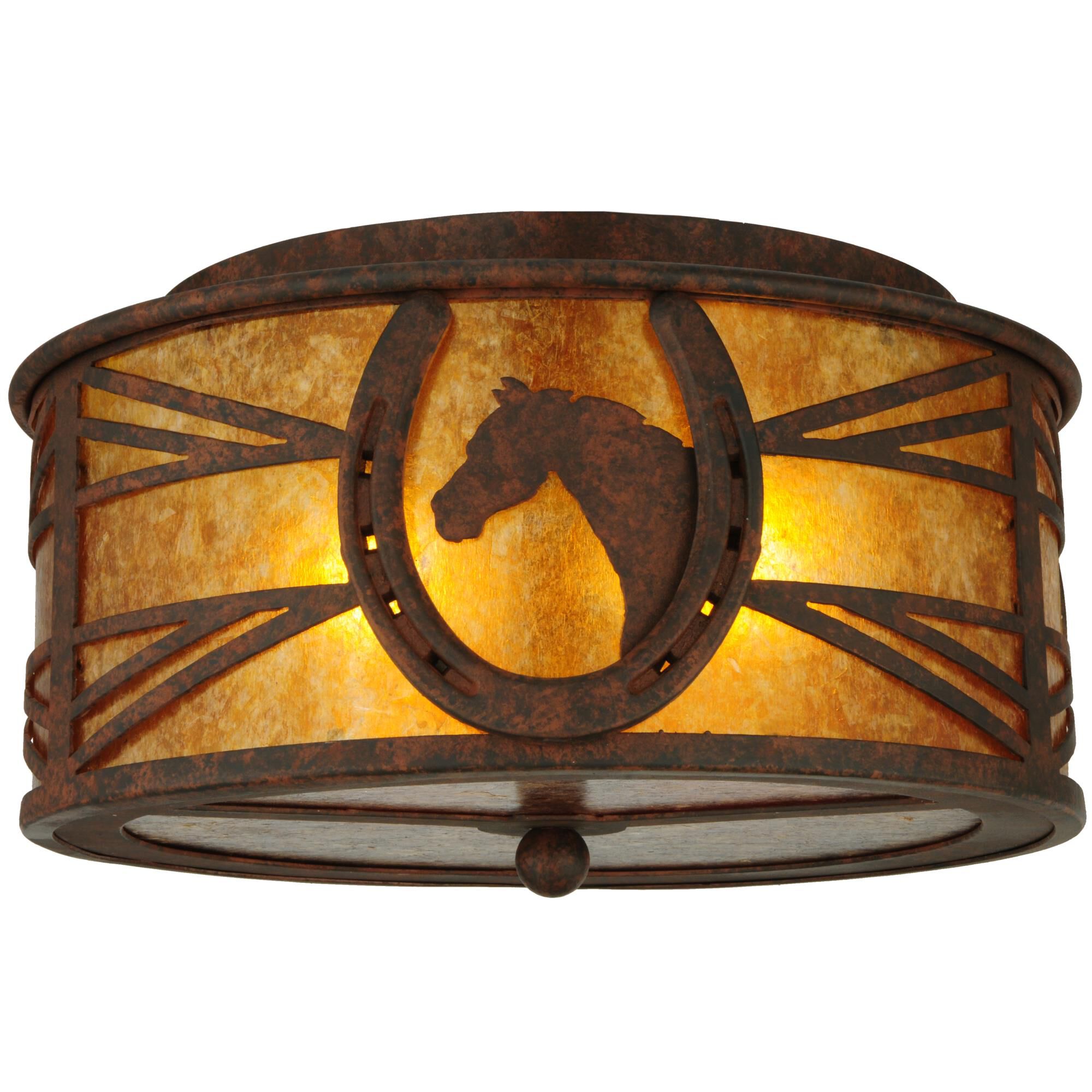 Horseshoe 14 Inch 2 Light Flush Mount by Meyda Lighting