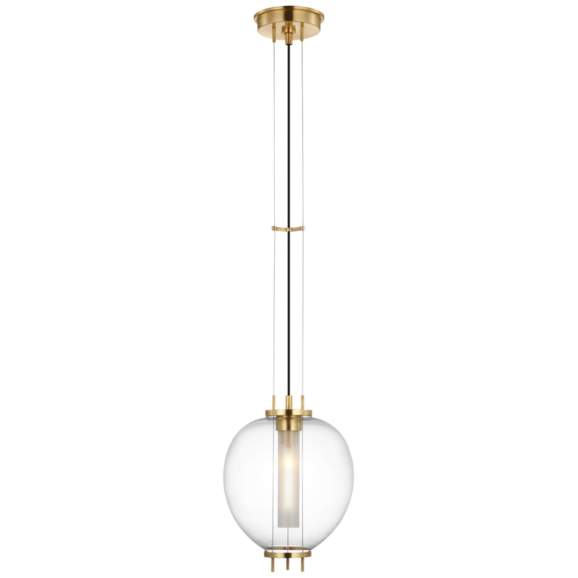 Shown in Antique Brass finish and Clear glass