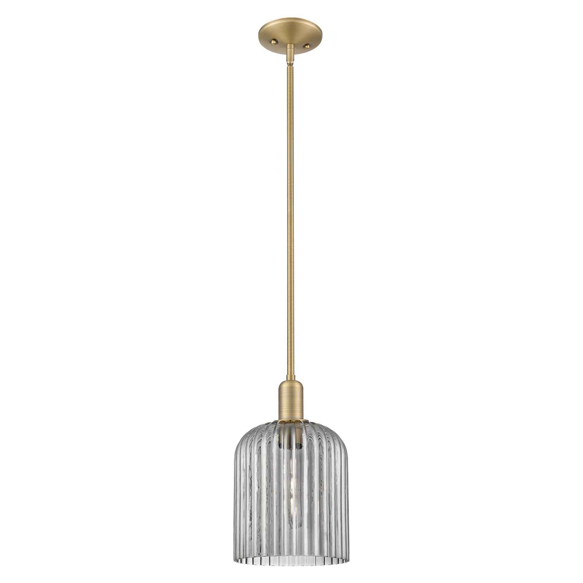 Shown in Brushed Brass finish and Light Smoke glass