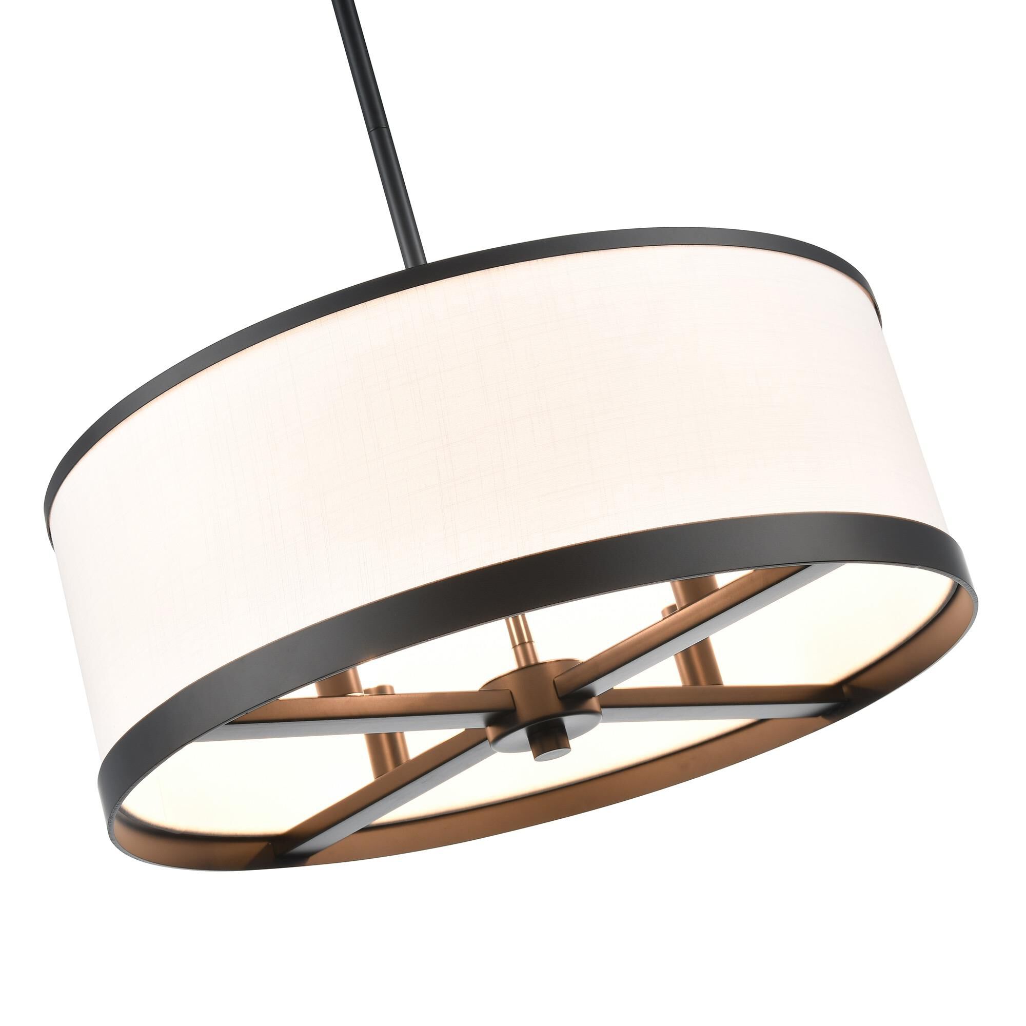 Shown in Black finish and White Fabric shade