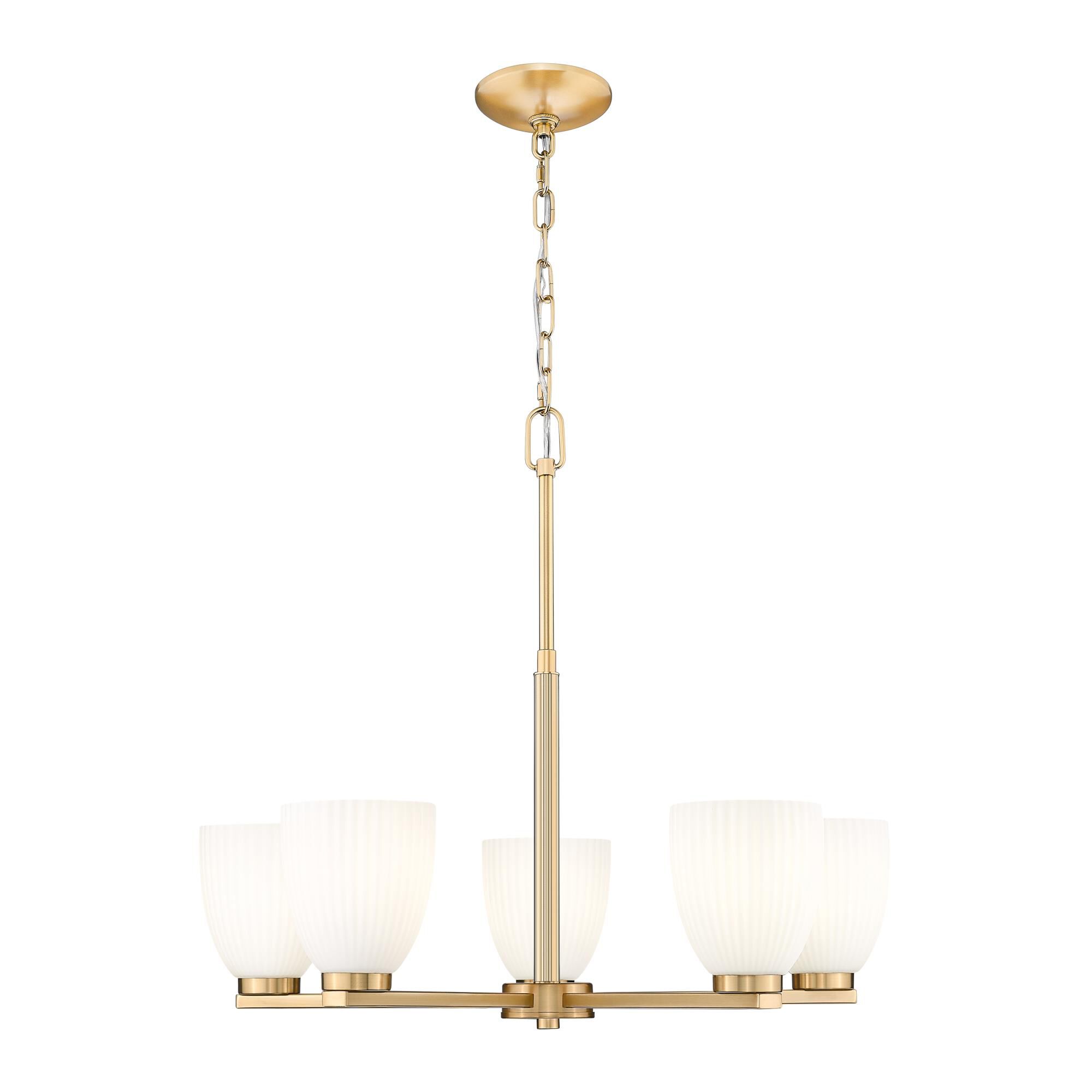 Shown in Modern Gold finish and Matte Opal glass and Matte Opal shade