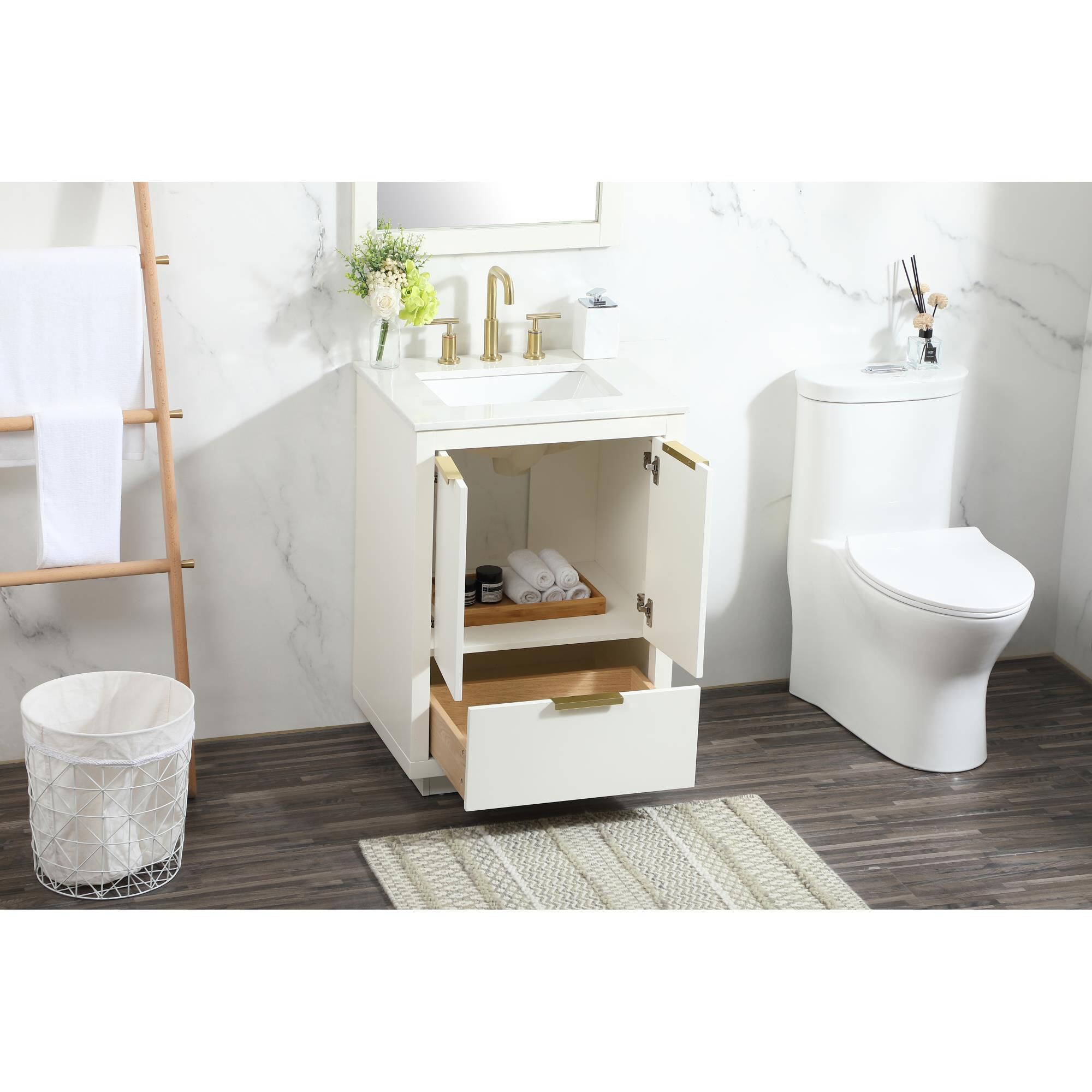 Shown in White finish