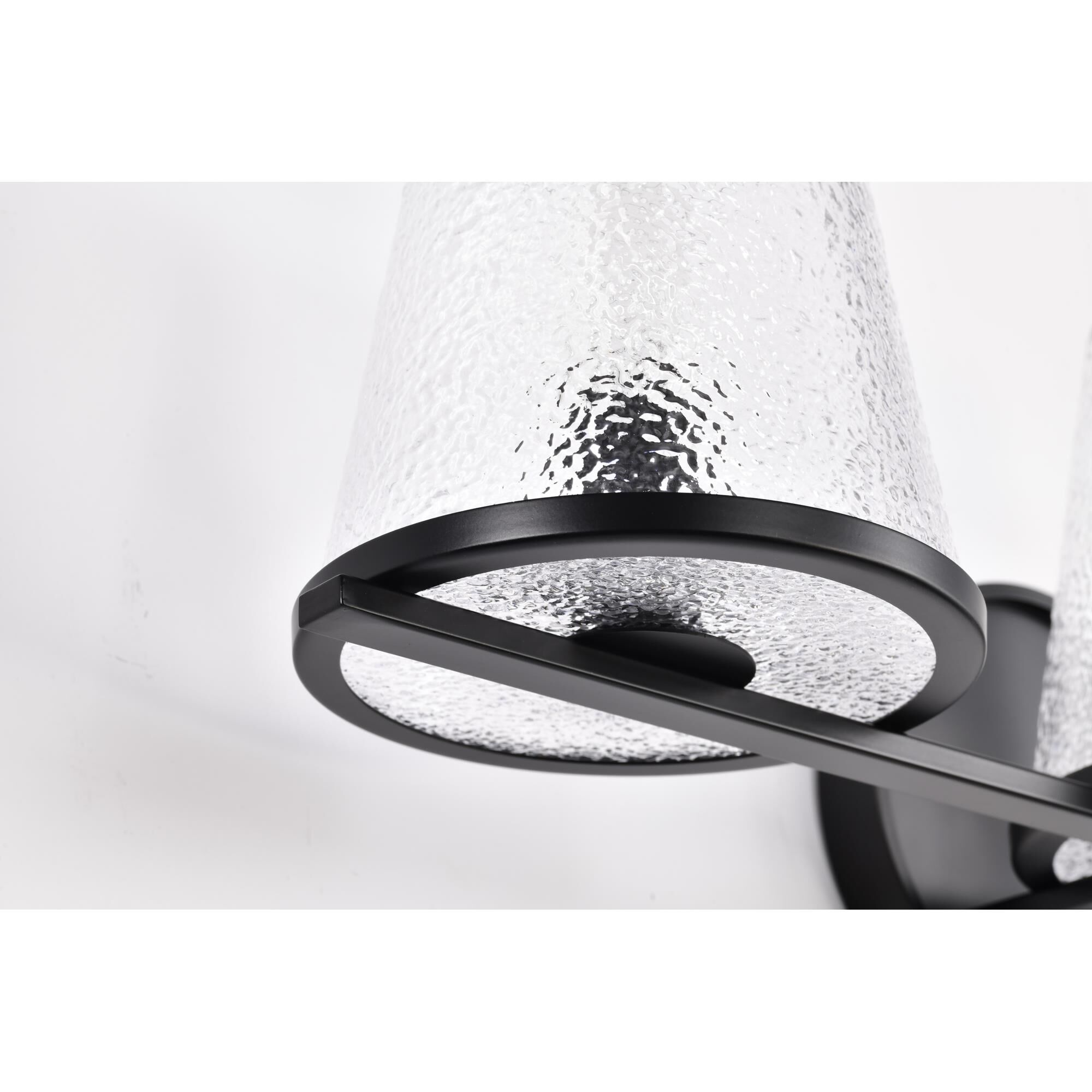 Shown in Black finish and Hammered glass