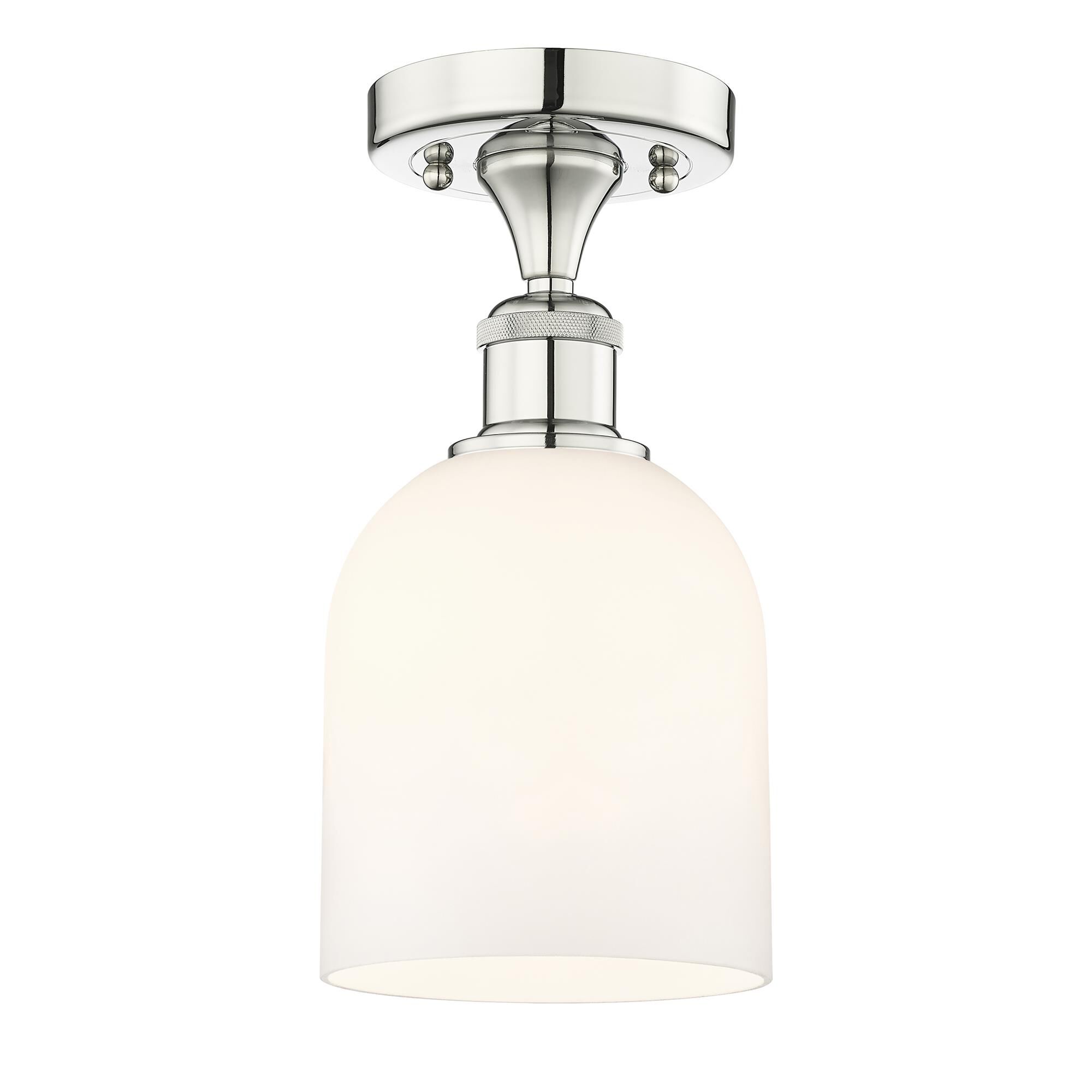 Shown in Polished Nickel finish and Glossy White glass