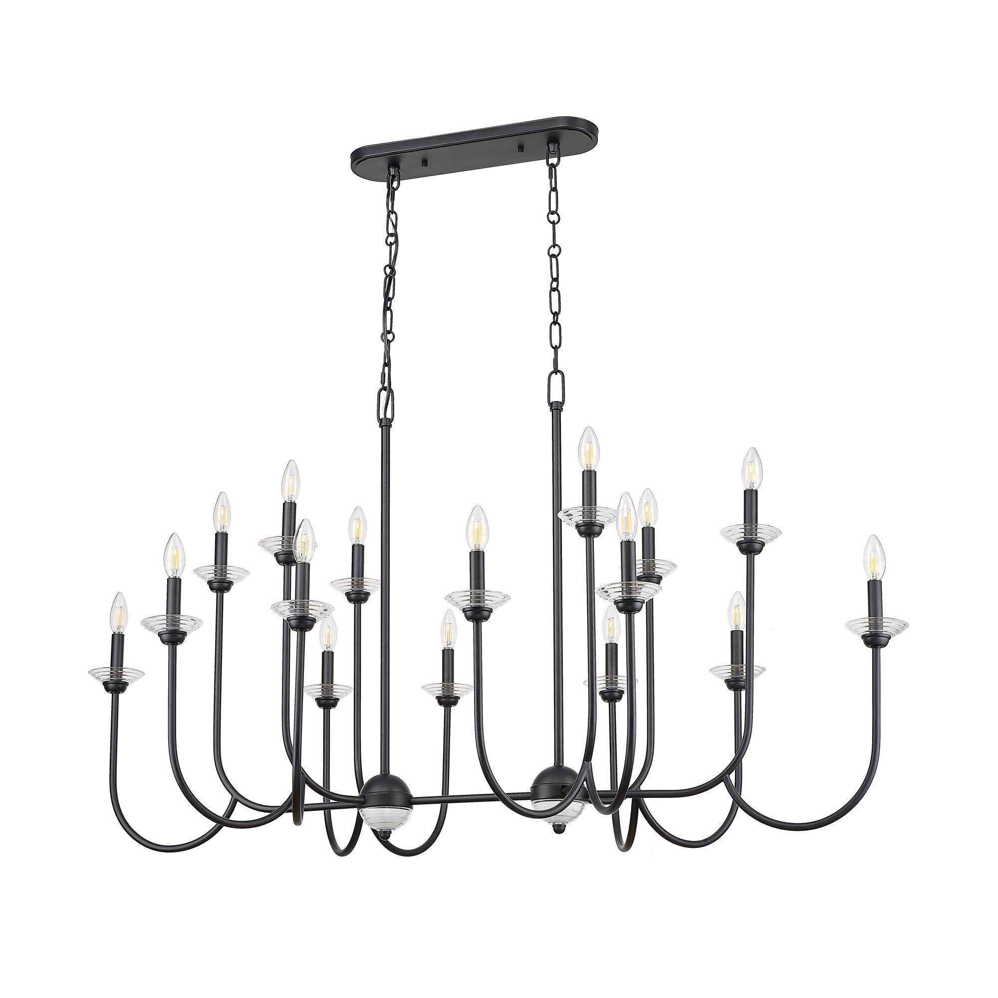 Shown in Matte Black finish and Clear Ribbed glass and Clear Ribbed shade