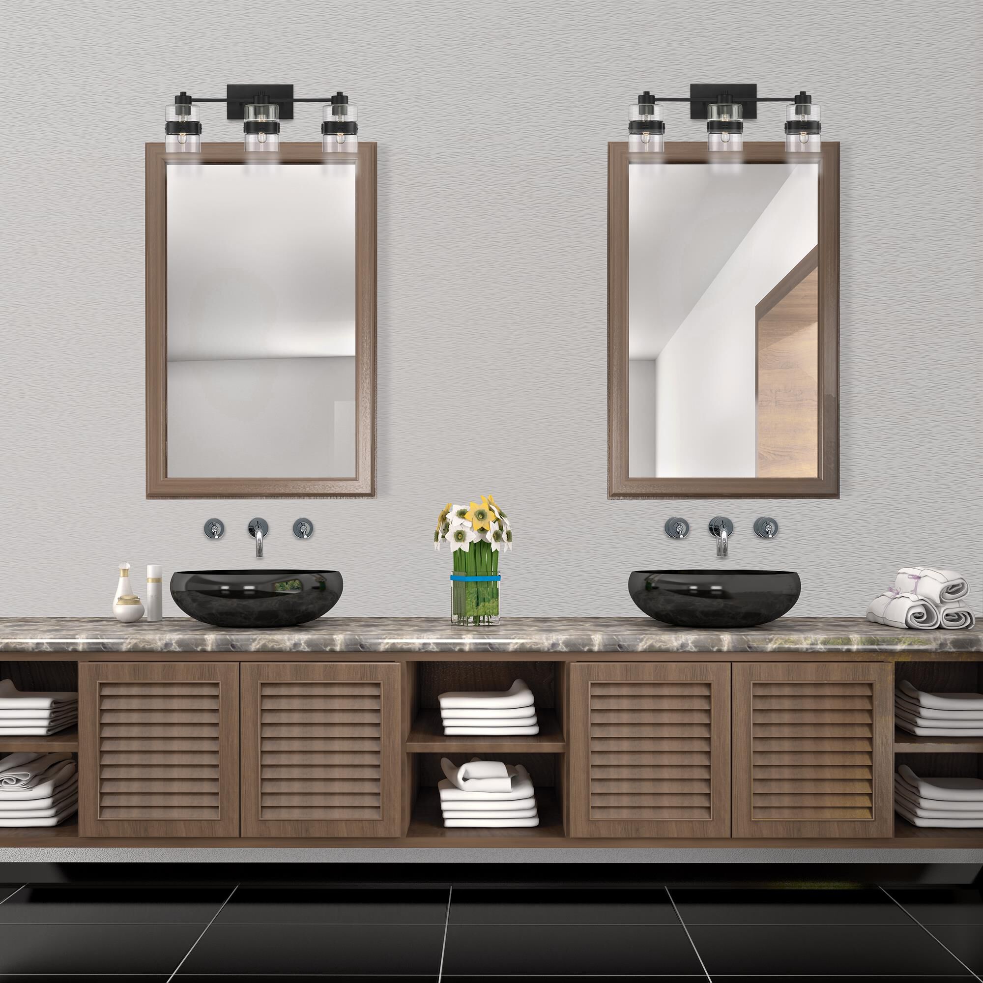 Midnight La 24 Inch 3 Light Bath Vanity Light by Designers Fountain