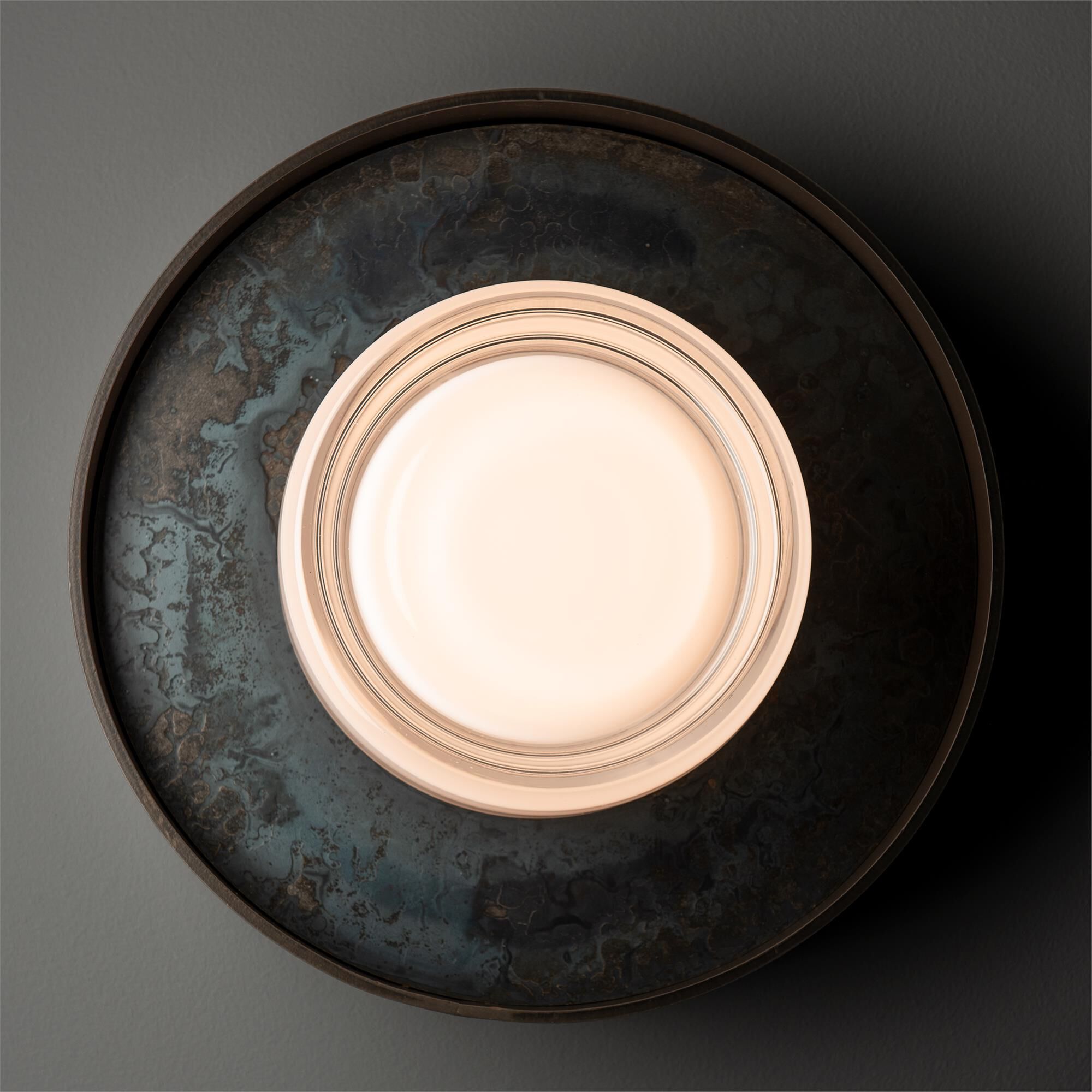 Shown in Dark Smoke finish and Clear glass and Clear Steel accent