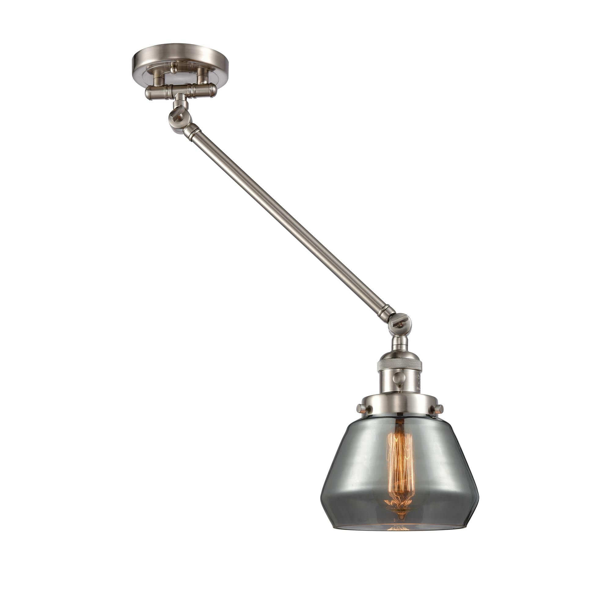 Shown in Brushed Satin Nickel finish and Plated Smoked glass