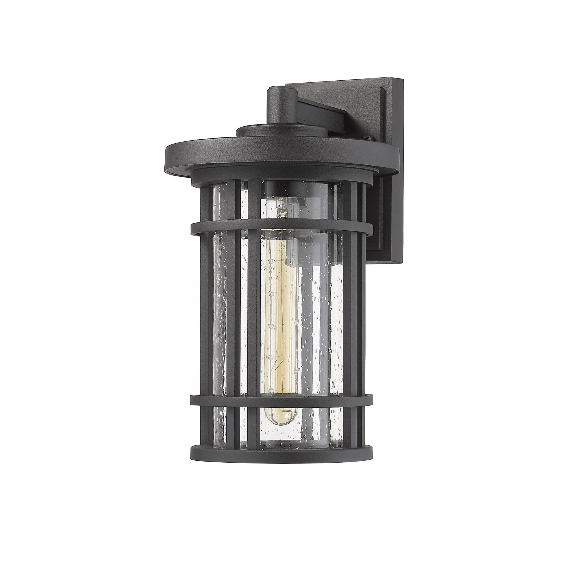 Shown in Black finish and Glass shade