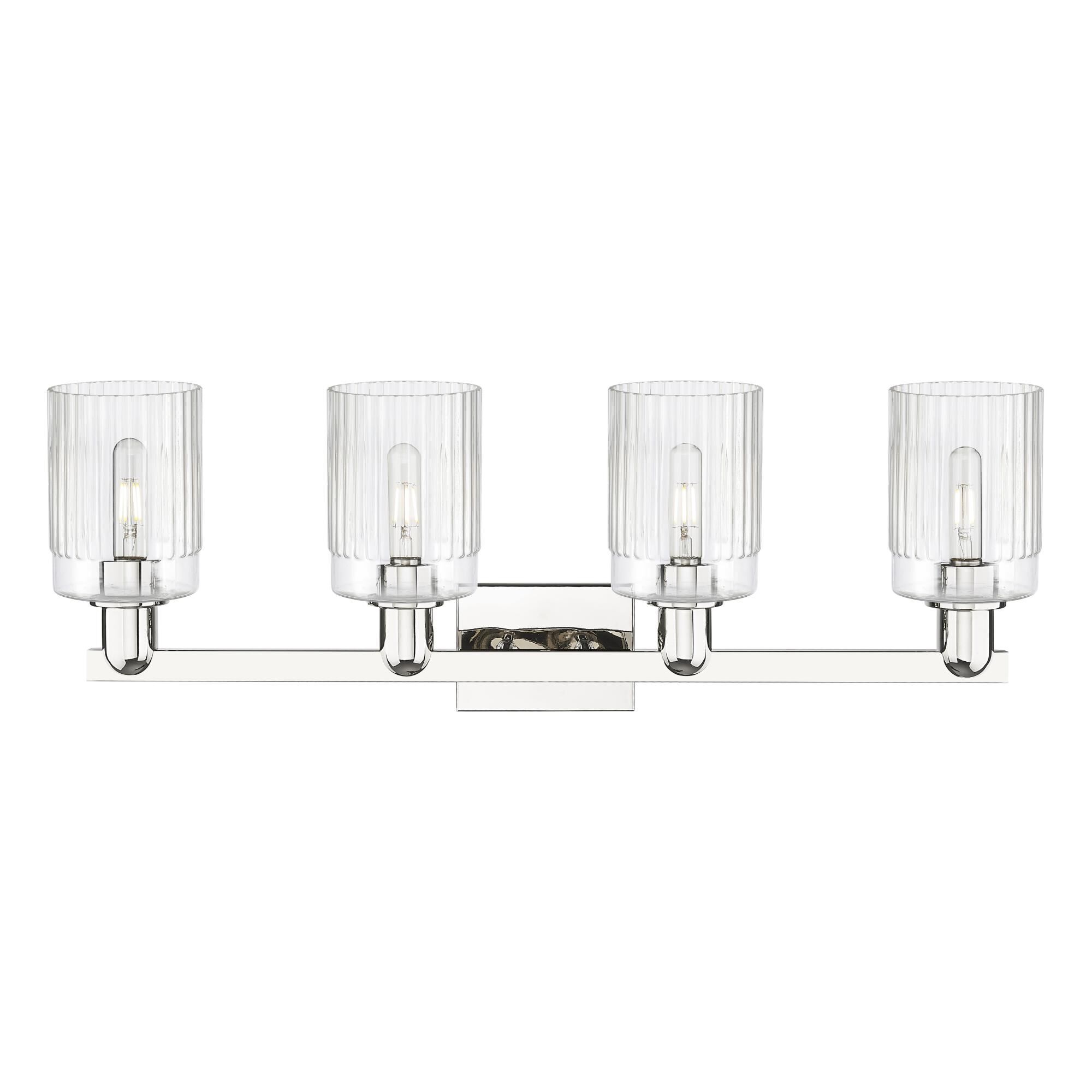 Shown in Polished Nickel finish and Clear glass