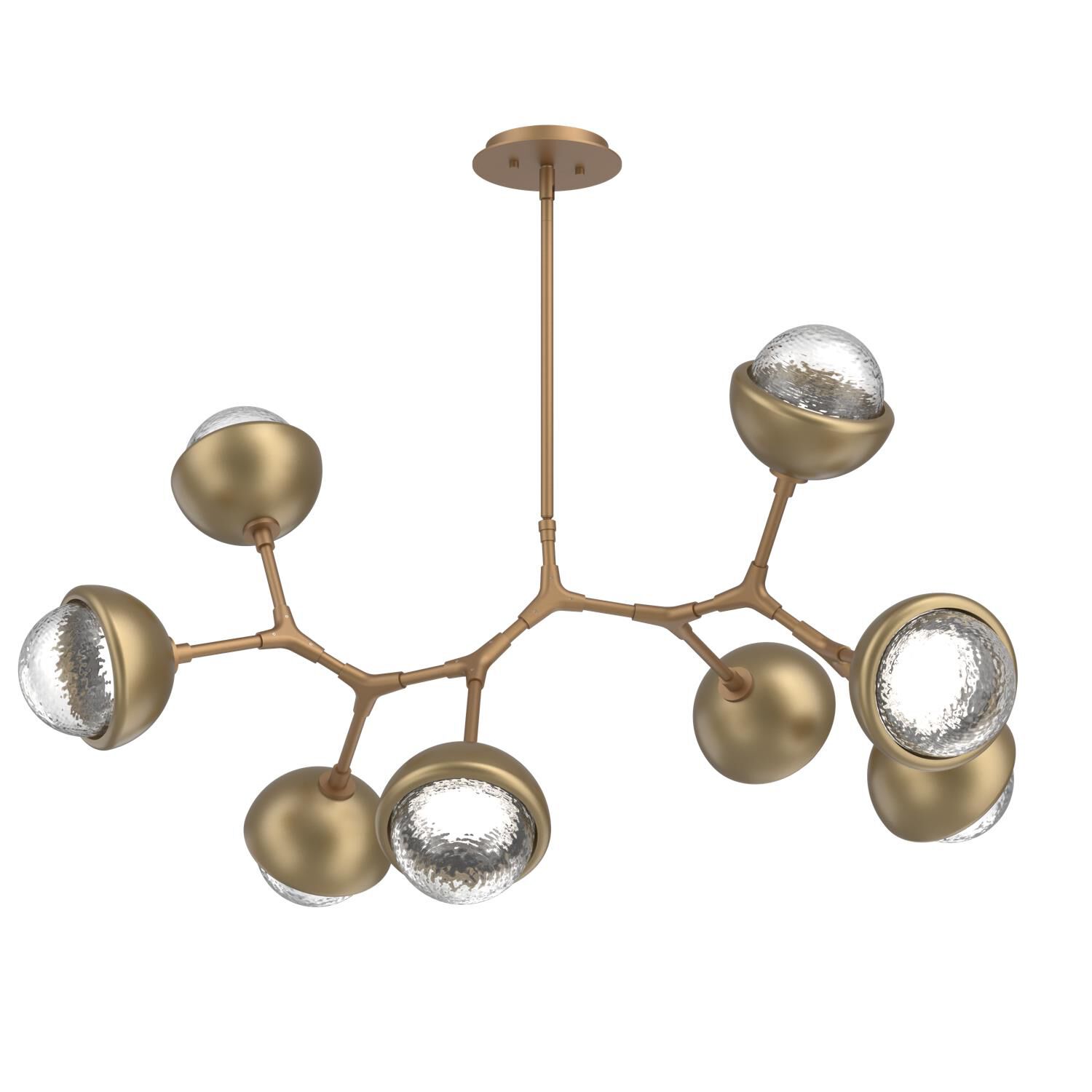 Shown in Novel Brass finish and Clear glass and Gilded Brass accent