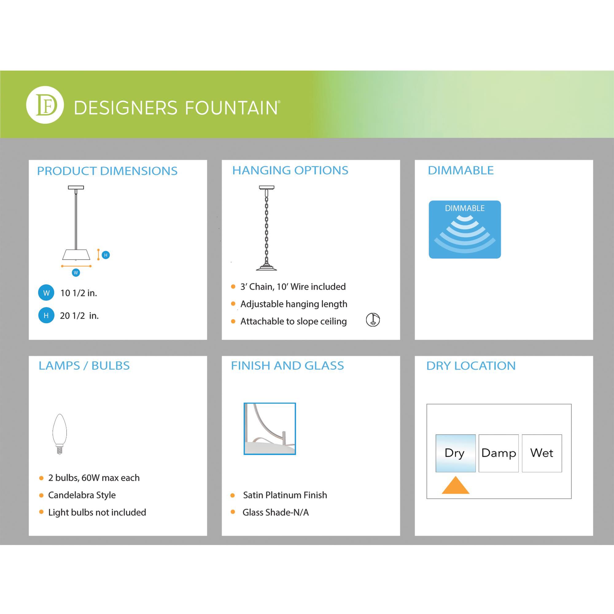 Cassina 10 Inch Mini Pendant by Designers Fountain