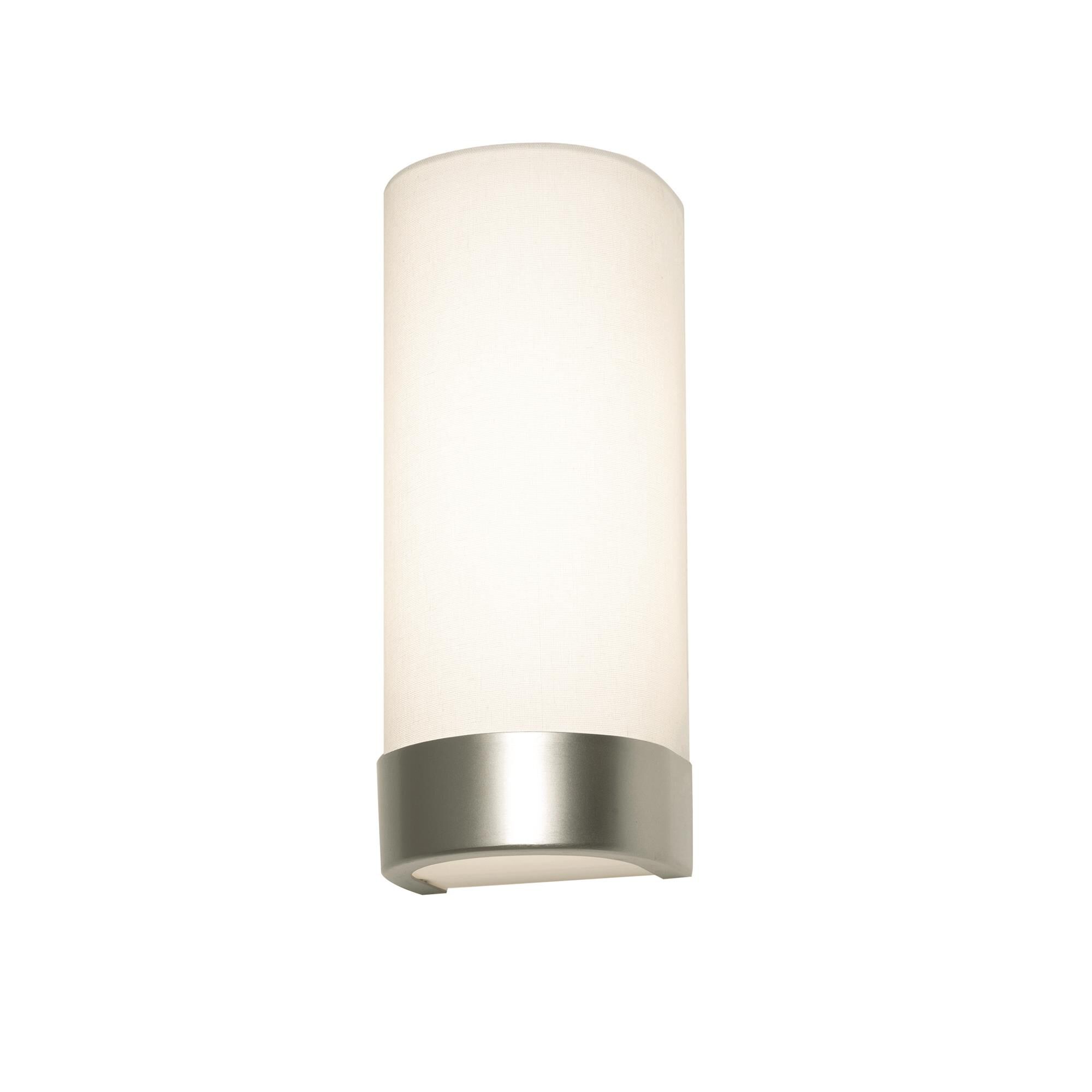 Shown in Satin Nickel finish and White glass