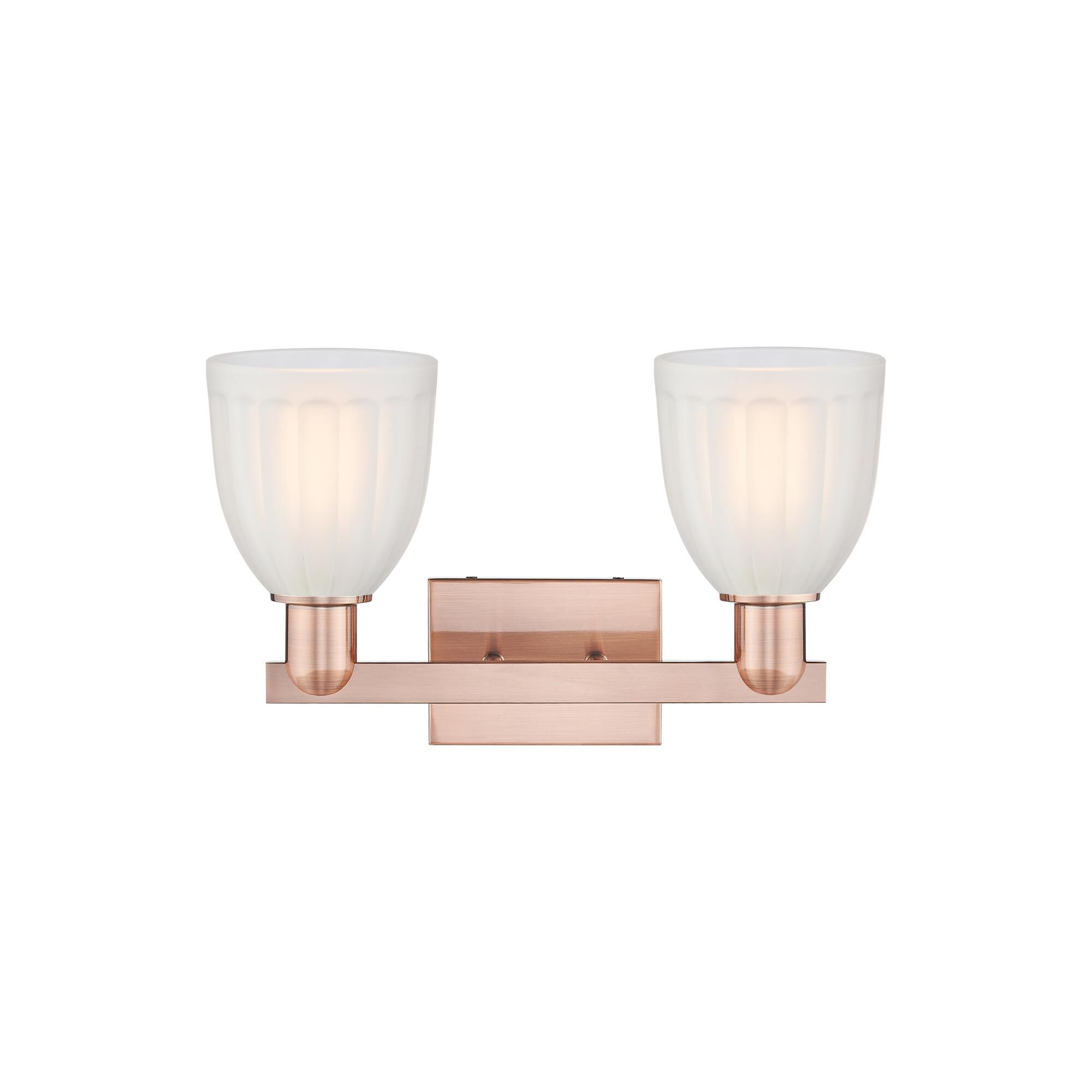 Shown in Antique Copper finish and White glass