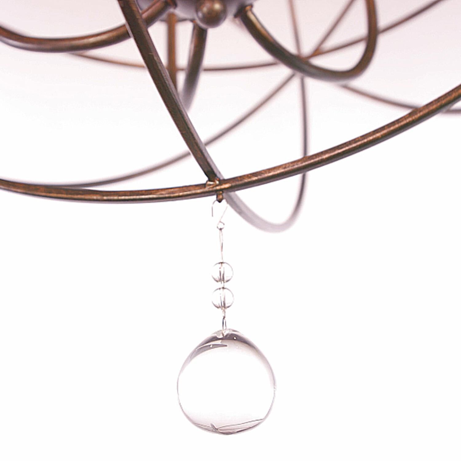 Shown in English Bronze finish and Clear Glass Drops crystal