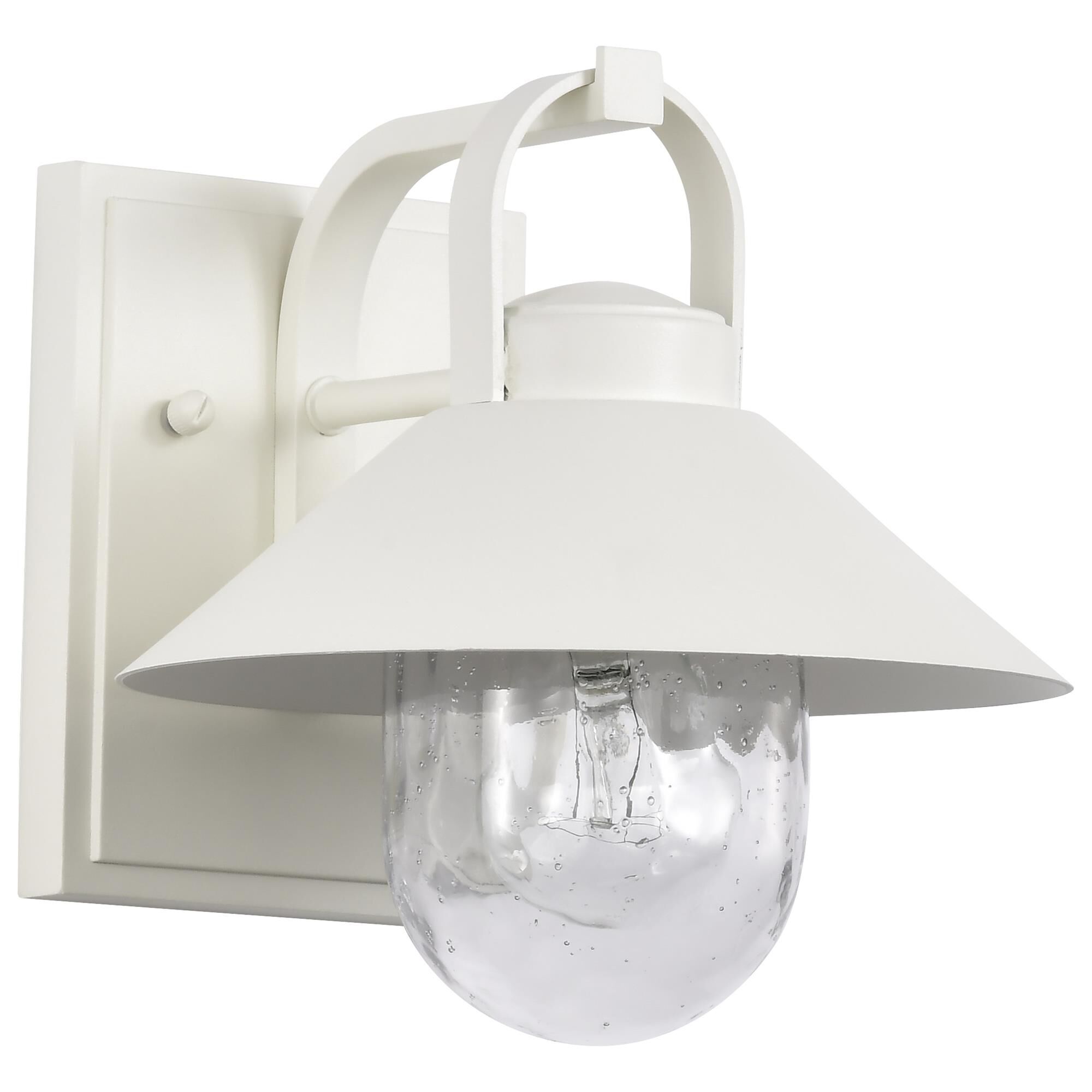 Shown in White finish and Clear Seeded glass