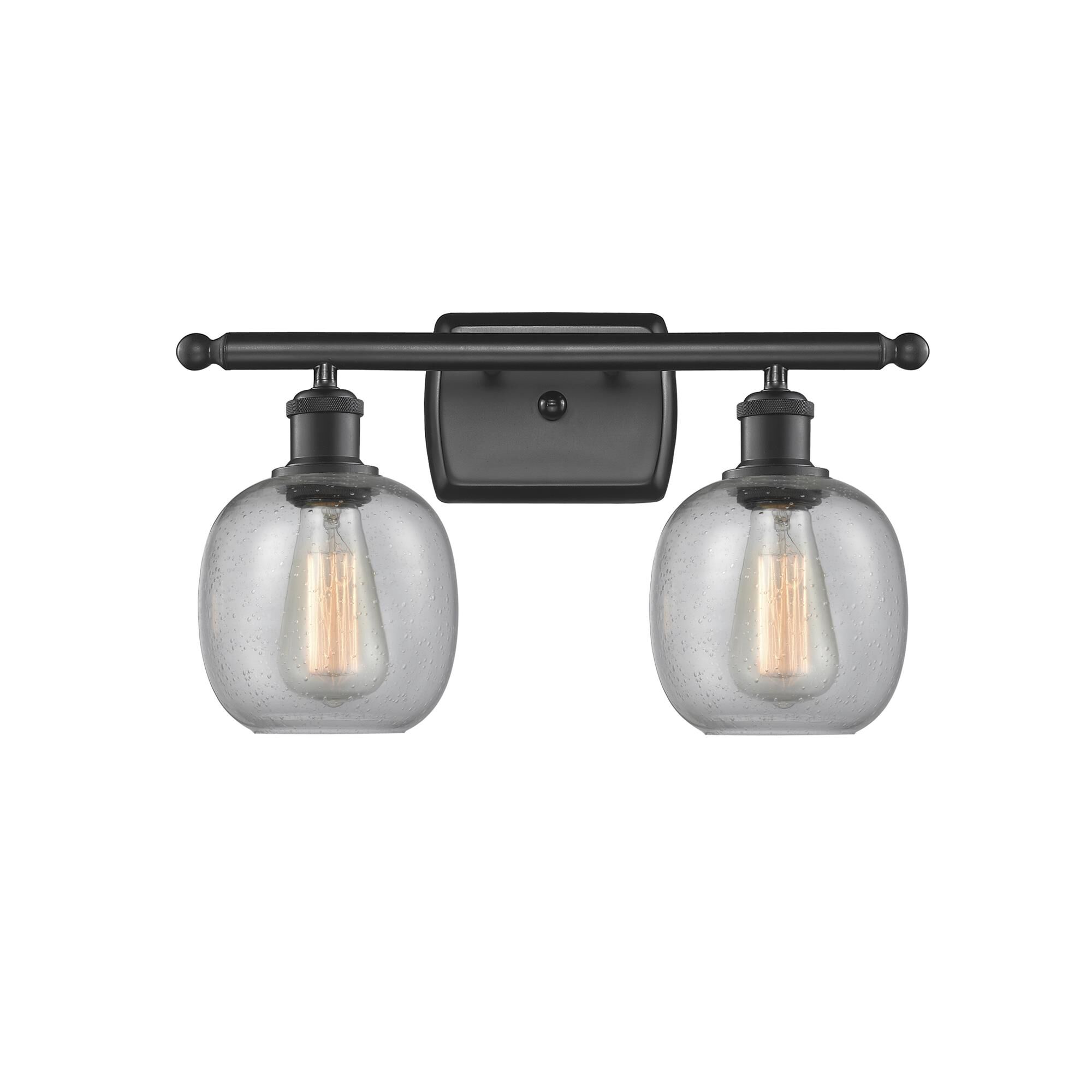 Shown in Matte Black finish and Seedy glass
