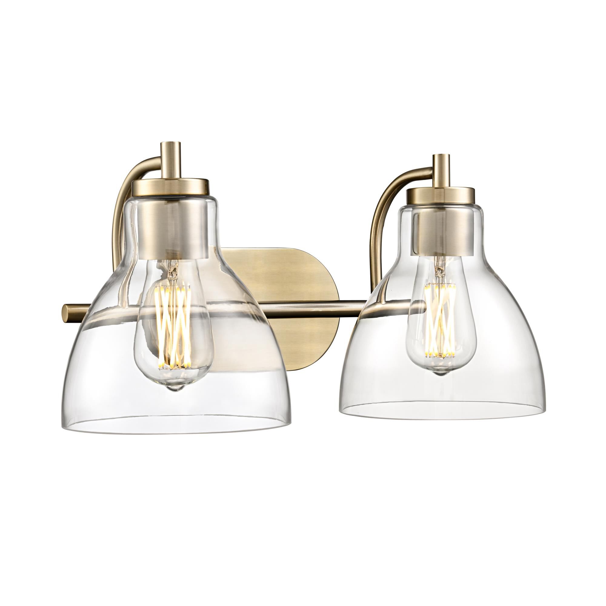 Shown in Modern Gold finish and Clear glass