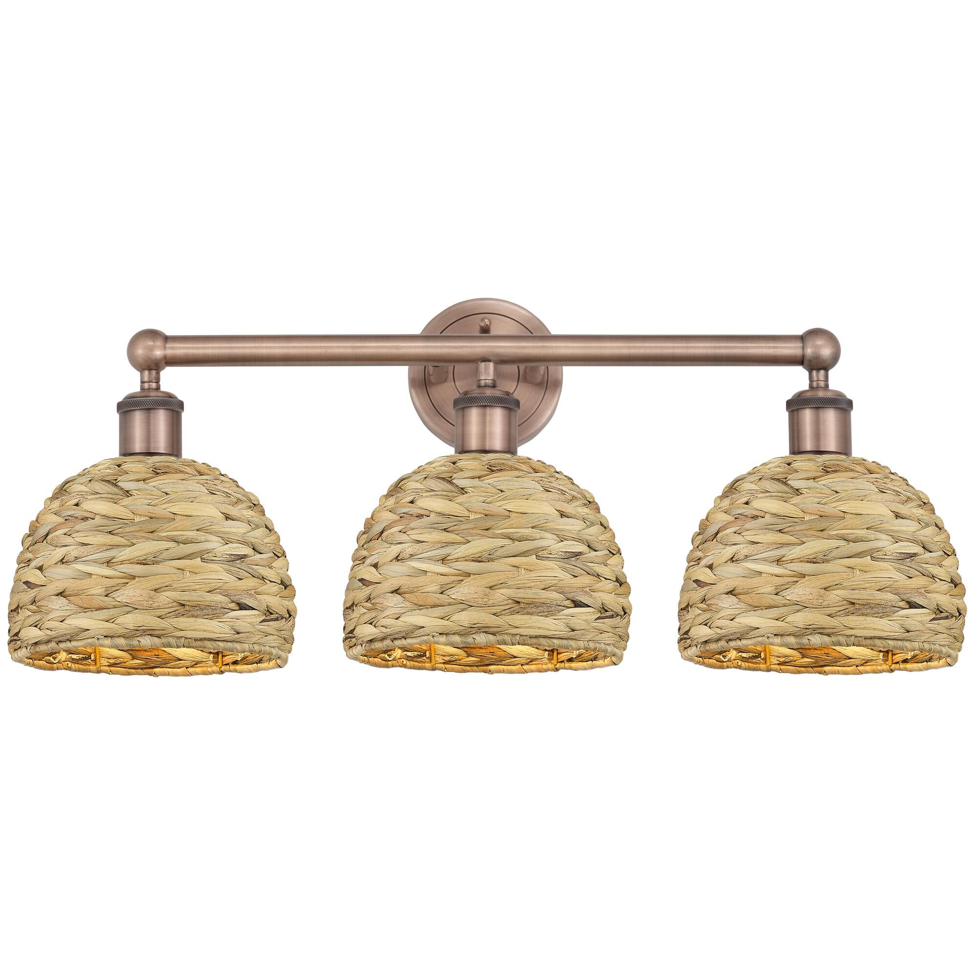 Shown in Antique Copper finish and Natural shade