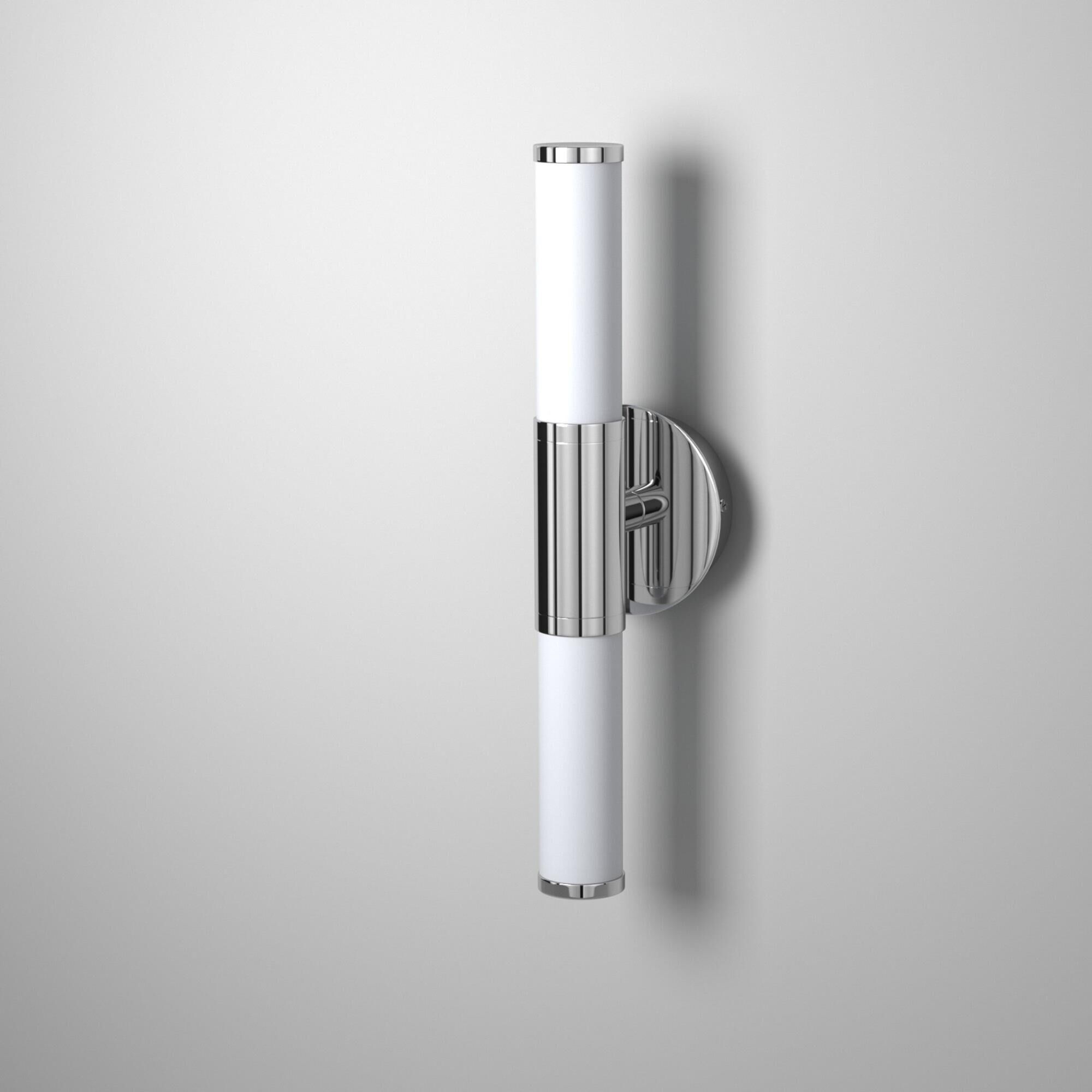 Shown in Chrome finish and Opal glass